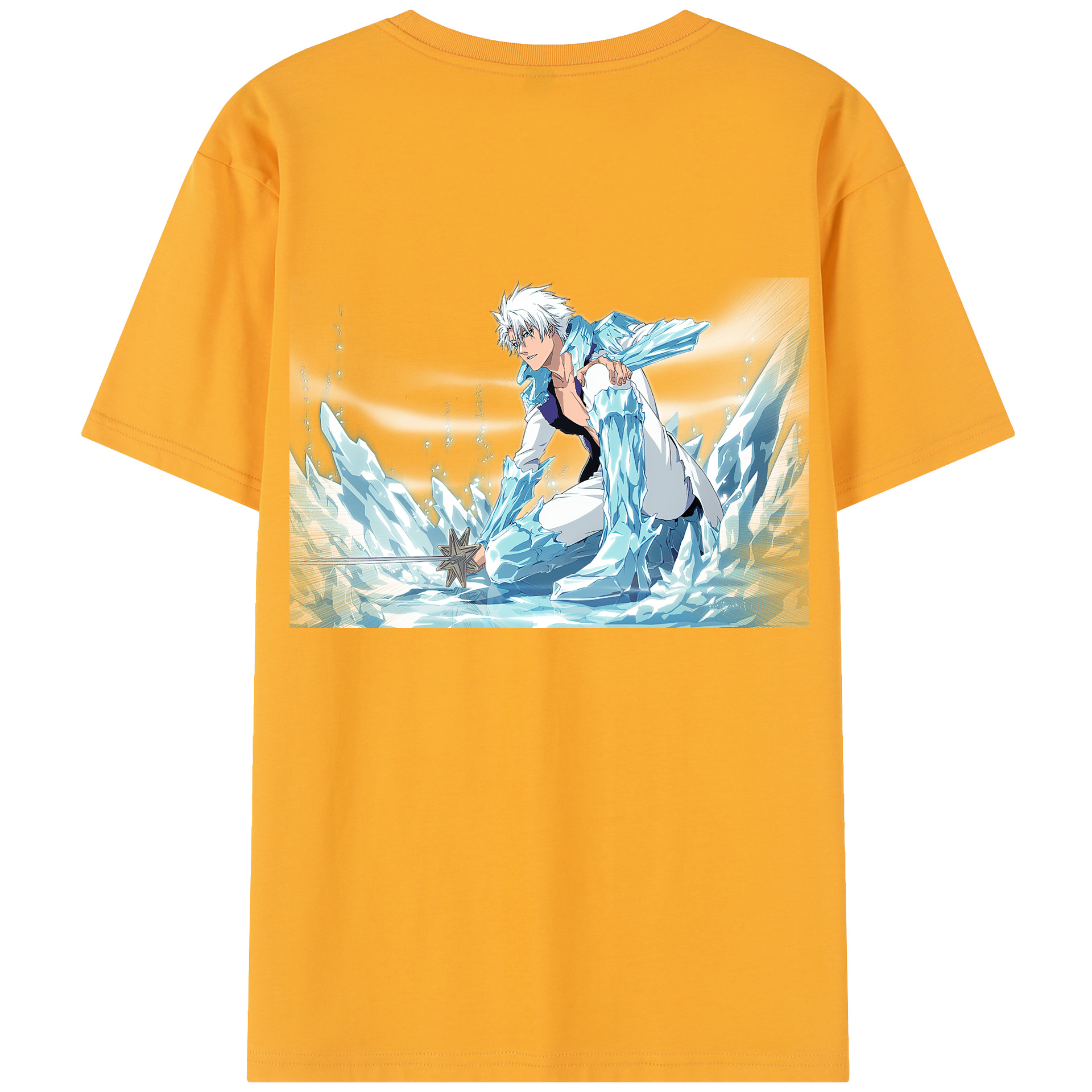 （画像用） ブリーチ 日番谷冬獅郎（ひつがや とうしろう） BLEACH Hitsugaya Toushirou レディース半袖Tシャツ(バックプリント)