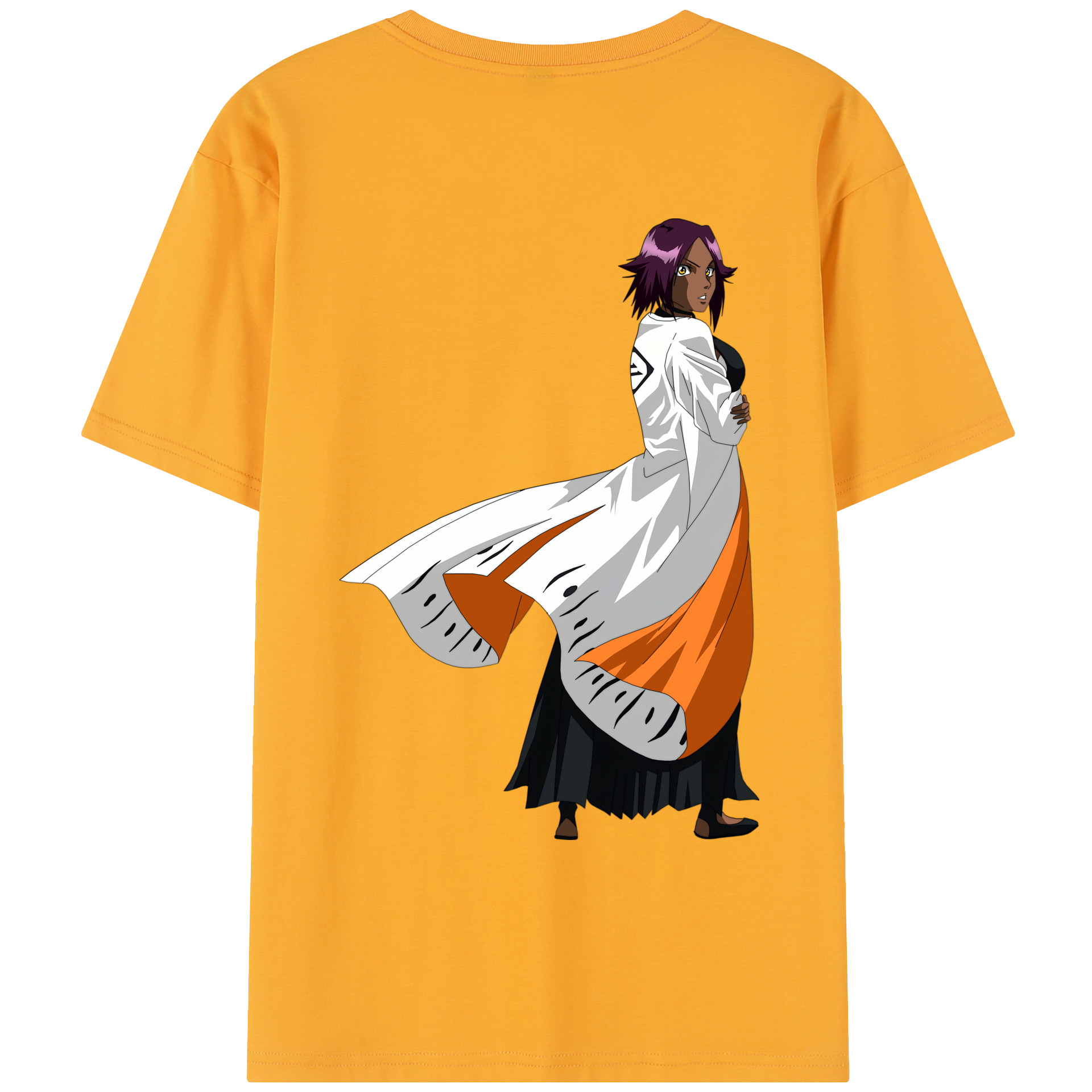 （画像用） ブリーチ 四楓院 夜一（しほういん よるいち） BLEACH Shihouin Yoruichi レディース半袖Tシャツ(バックプリント)