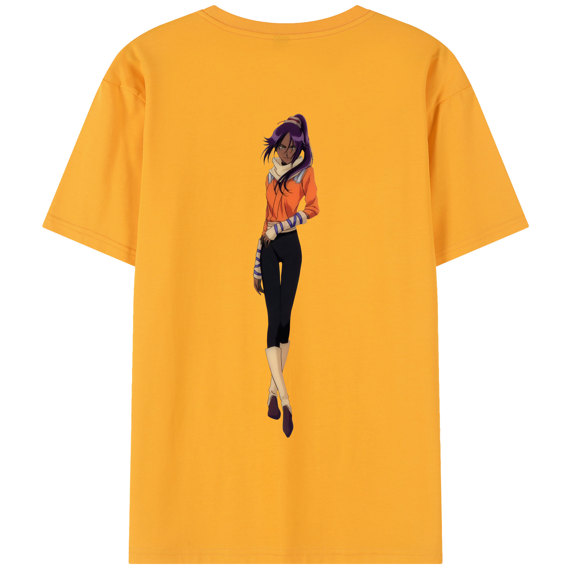 （画像用） ブリーチ 四楓院 夜一（しほういん よるいち） BLEACH Shihouin Yoruichi レディース半袖Tシャツ(バックプリント)