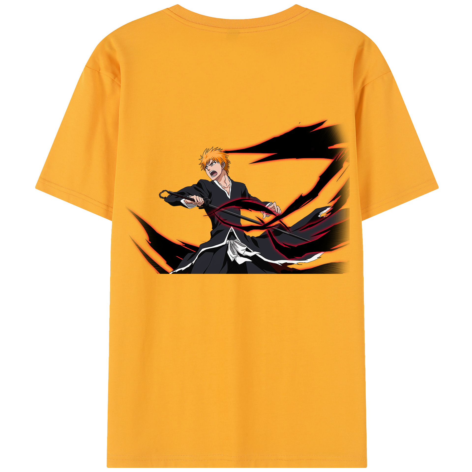 （画像用） ブリーチ 黒崎一護（くろさき いちご）BLEACH Kurosaki Ichigo レディース半袖Tシャツ(バックプリント)