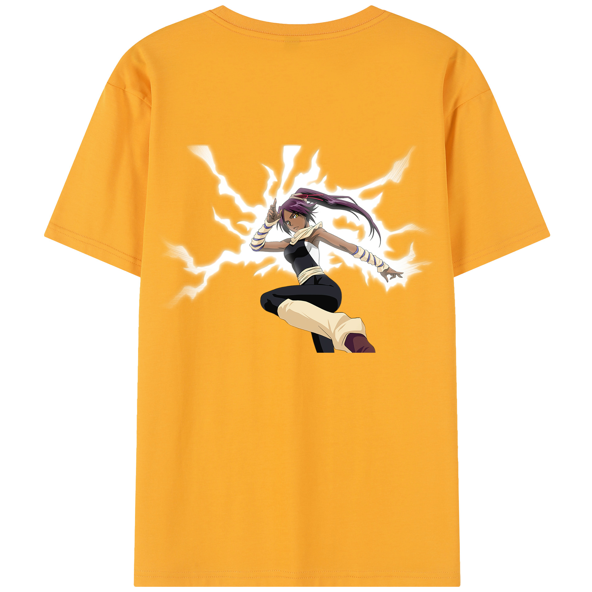 （画像用） ブリーチ 四楓院 夜一（しほういん よるいち） BLEACH Shihouin Yoruichi レディース半袖Tシャツ(バックプリント)