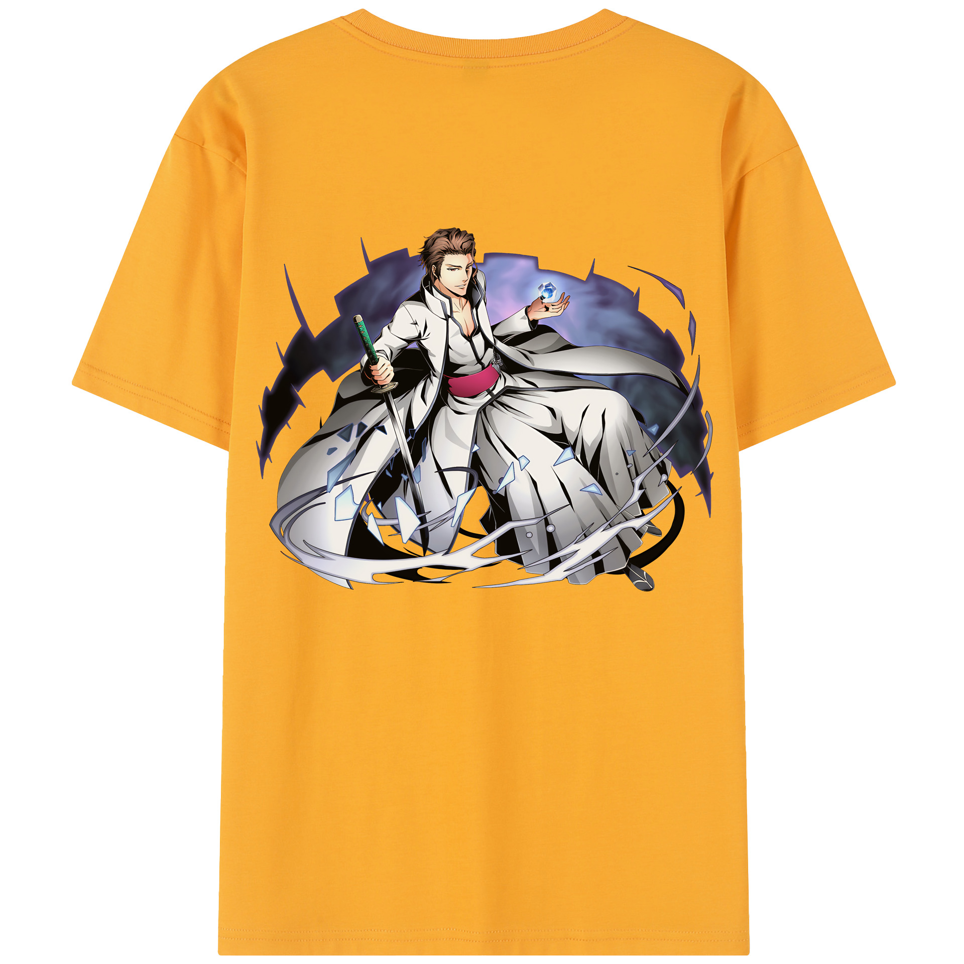 （画像用） ブリーチ 藍染 惣右介（あいぜん そうすけ） BLEACH Aizen Sousuke レディース半袖Tシャツ(バックプリント)