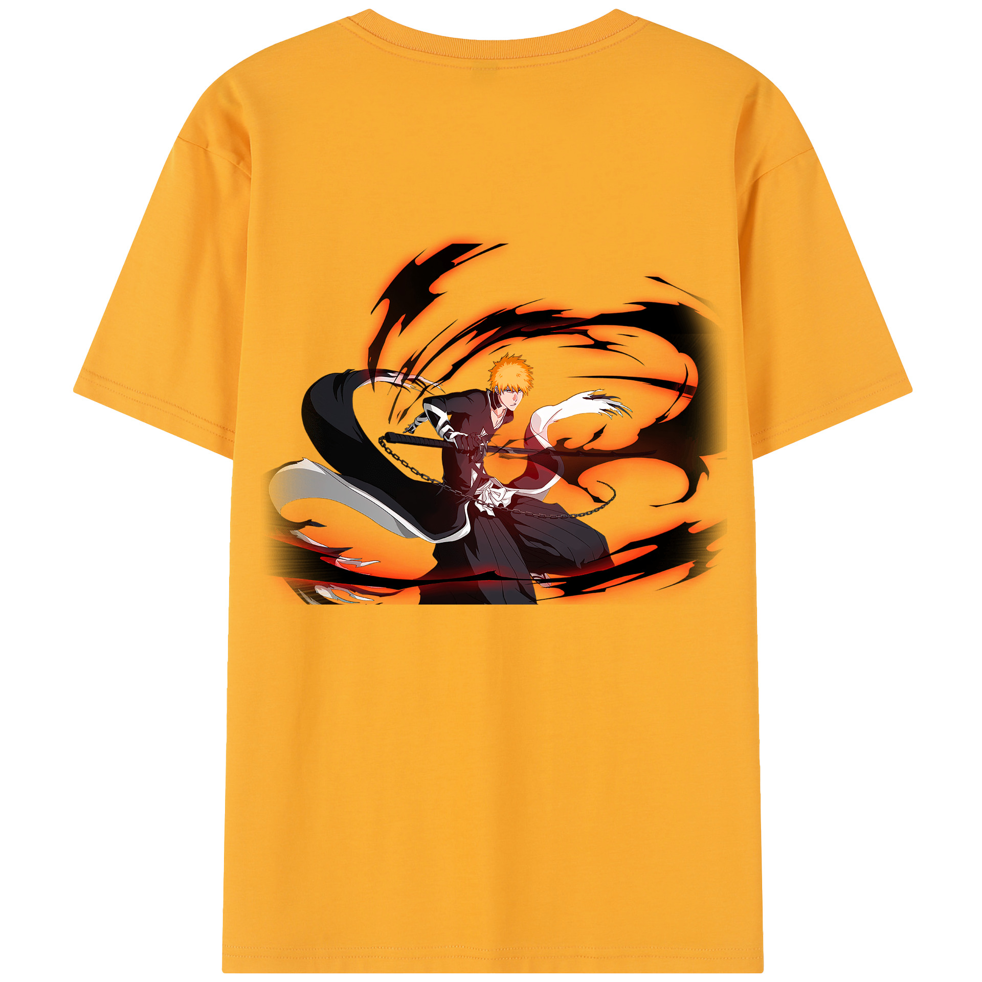 （画像用） ブリーチ 黒崎一護（くろさき いちご）BLEACH Kurosaki Ichigo レディース半袖Tシャツ(バックプリント)
