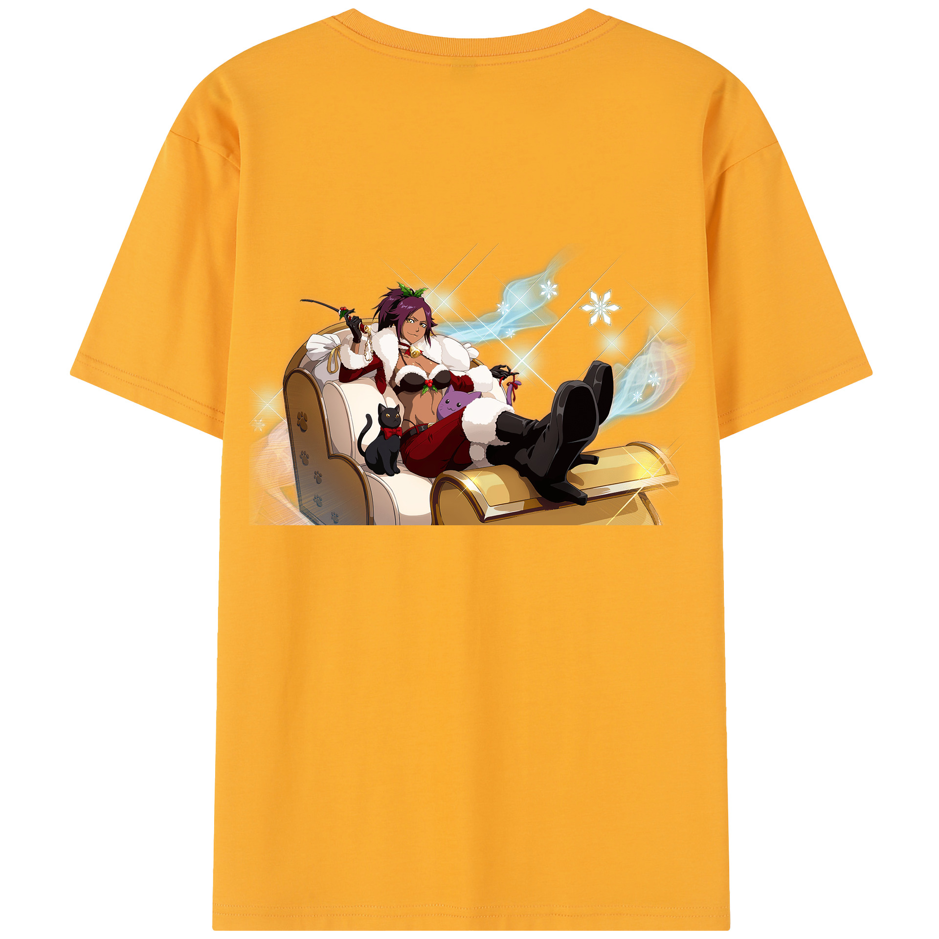 （画像用） ブリーチ 四楓院 夜一（しほういん よるいち） BLEACH Shihouin Yoruichi レディース半袖Tシャツ(バックプリント)