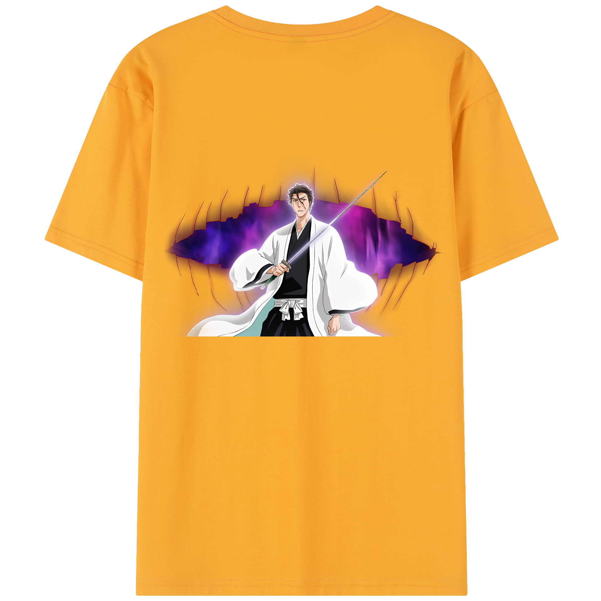 （画像用） ブリーチ 藍染 惣右介（あいぜん そうすけ） BLEACH Aizen Sousuke レディース半袖Tシャツ(バックプリント)
