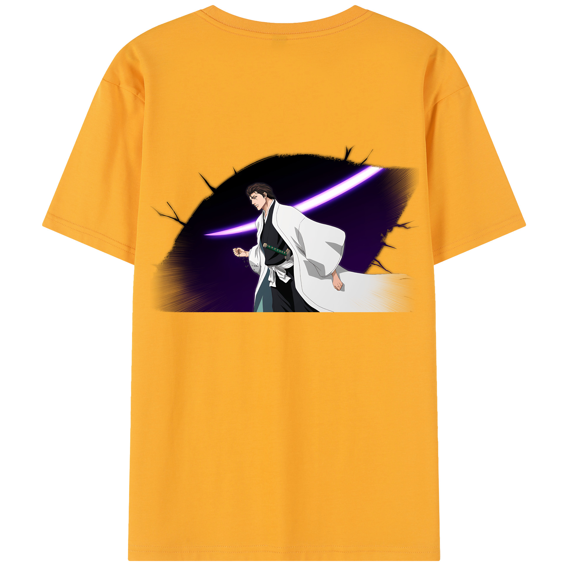（画像用） ブリーチ 藍染 惣右介（あいぜん そうすけ） BLEACH Aizen Sousuke レディース半袖Tシャツ(バックプリント)
