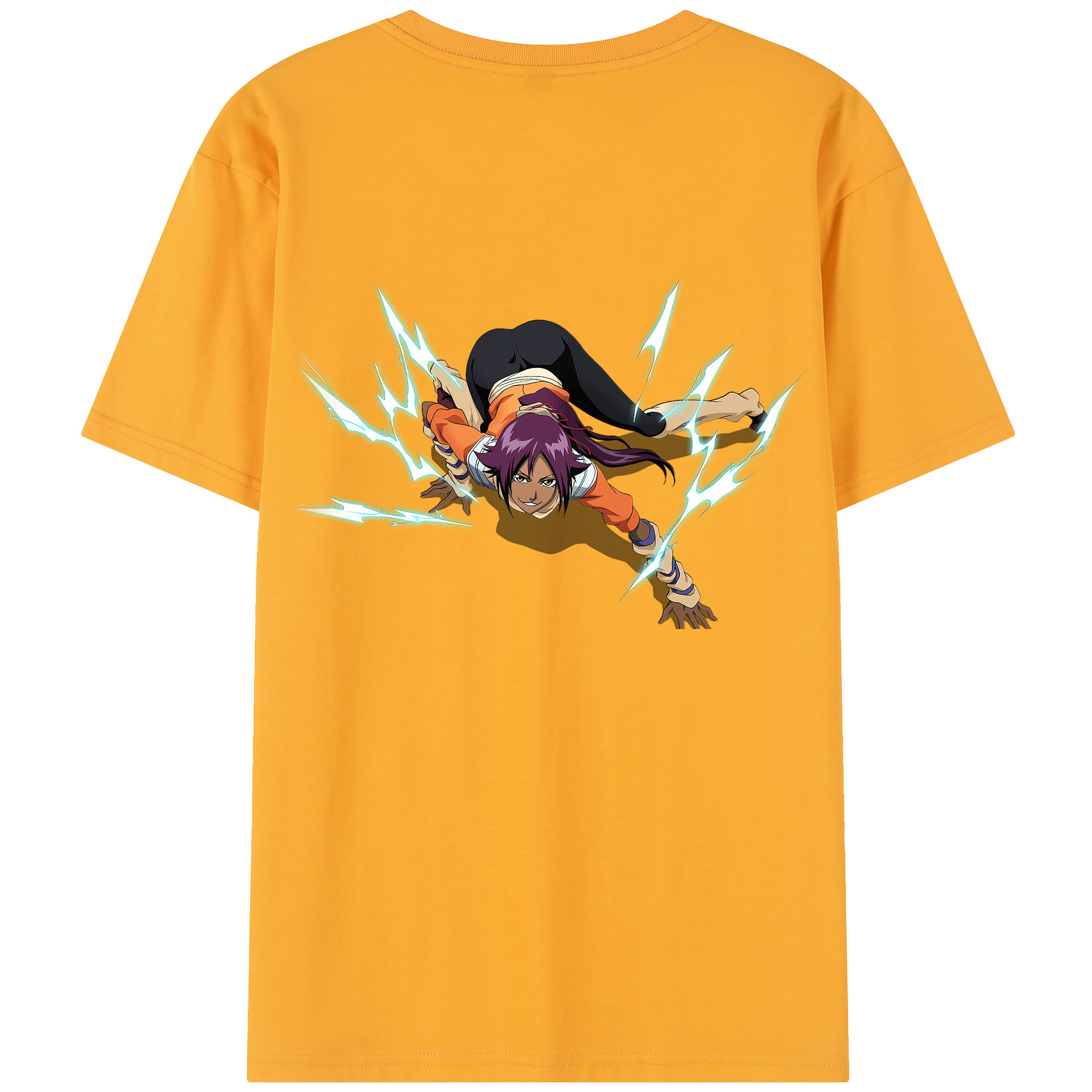 （画像用） ブリーチ 四楓院 夜一（しほういん よるいち） BLEACH Shihouin Yoruichi レディース半袖Tシャツ(バックプリント)