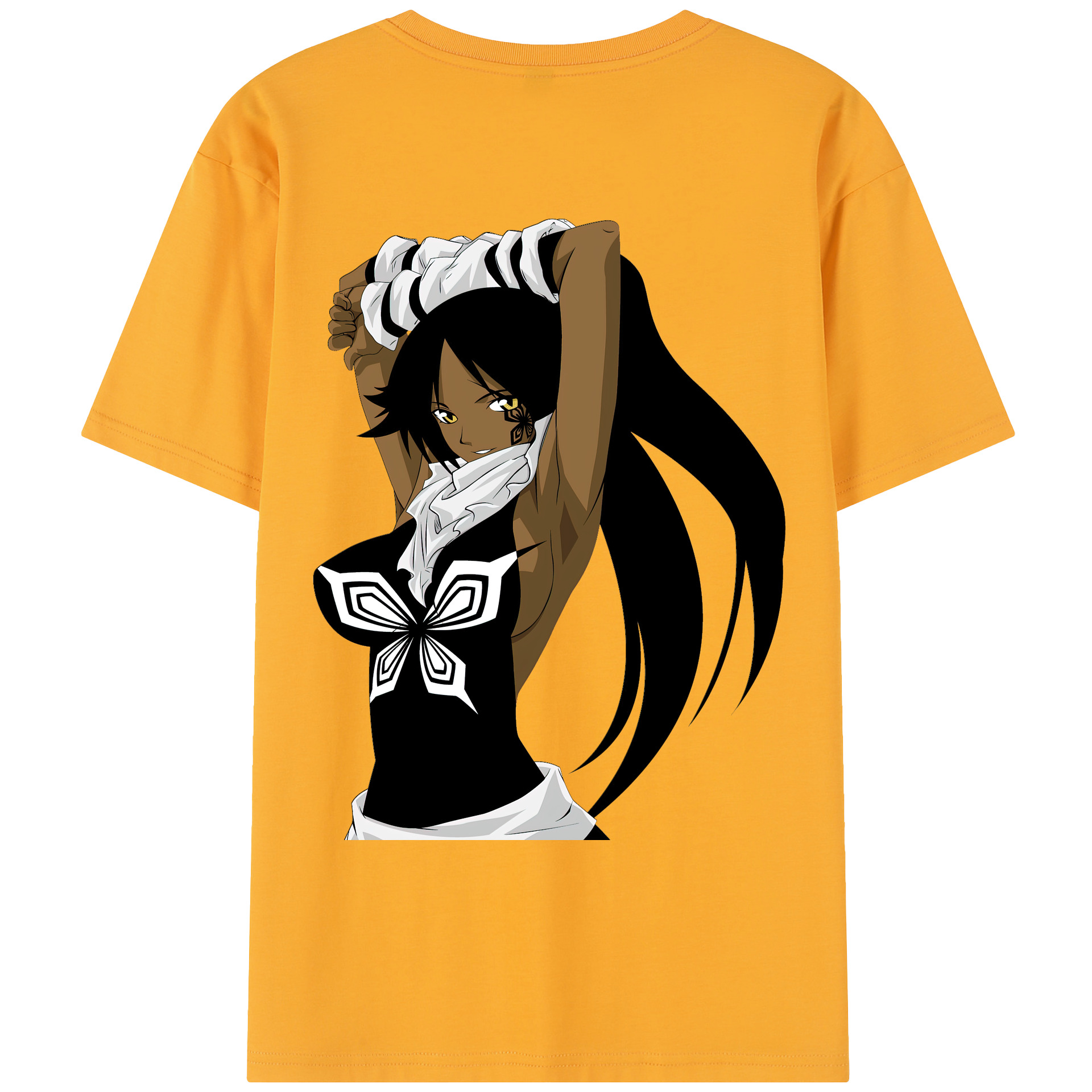 （画像用） ブリーチ 四楓院 夜一（しほういん よるいち） BLEACH Shihouin Yoruichi レディース半袖Tシャツ(バックプリント)