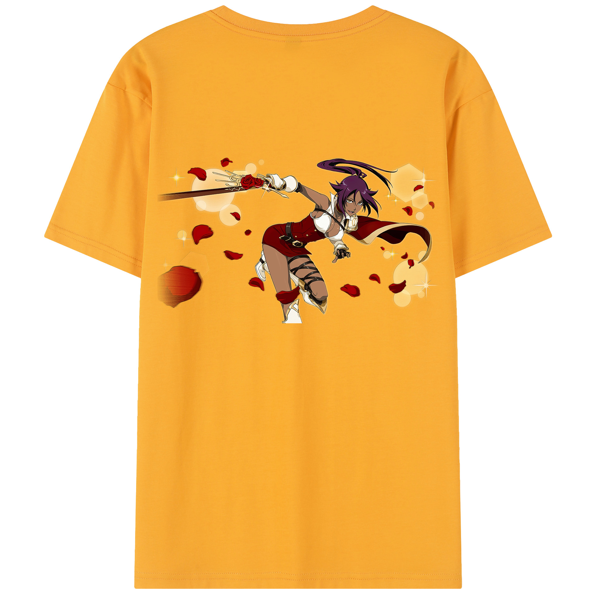 （画像用） ブリーチ 四楓院 夜一（しほういん よるいち） BLEACH Shihouin Yoruichi レディース半袖Tシャツ(バックプリント)