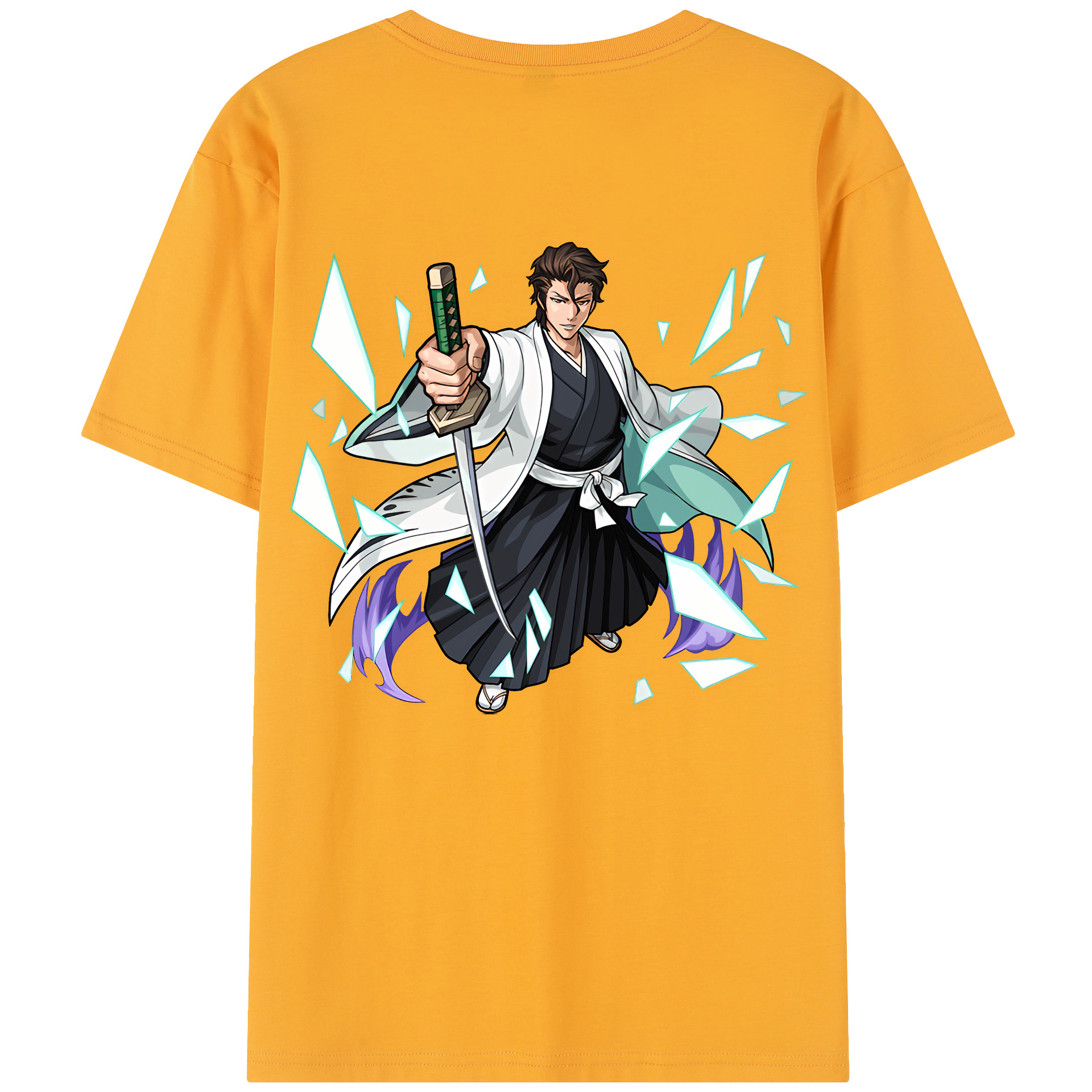 （画像用） ブリーチ 藍染 惣右介（あいぜん そうすけ） BLEACH Aizen Sousuke レディース半袖Tシャツ(バックプリント)