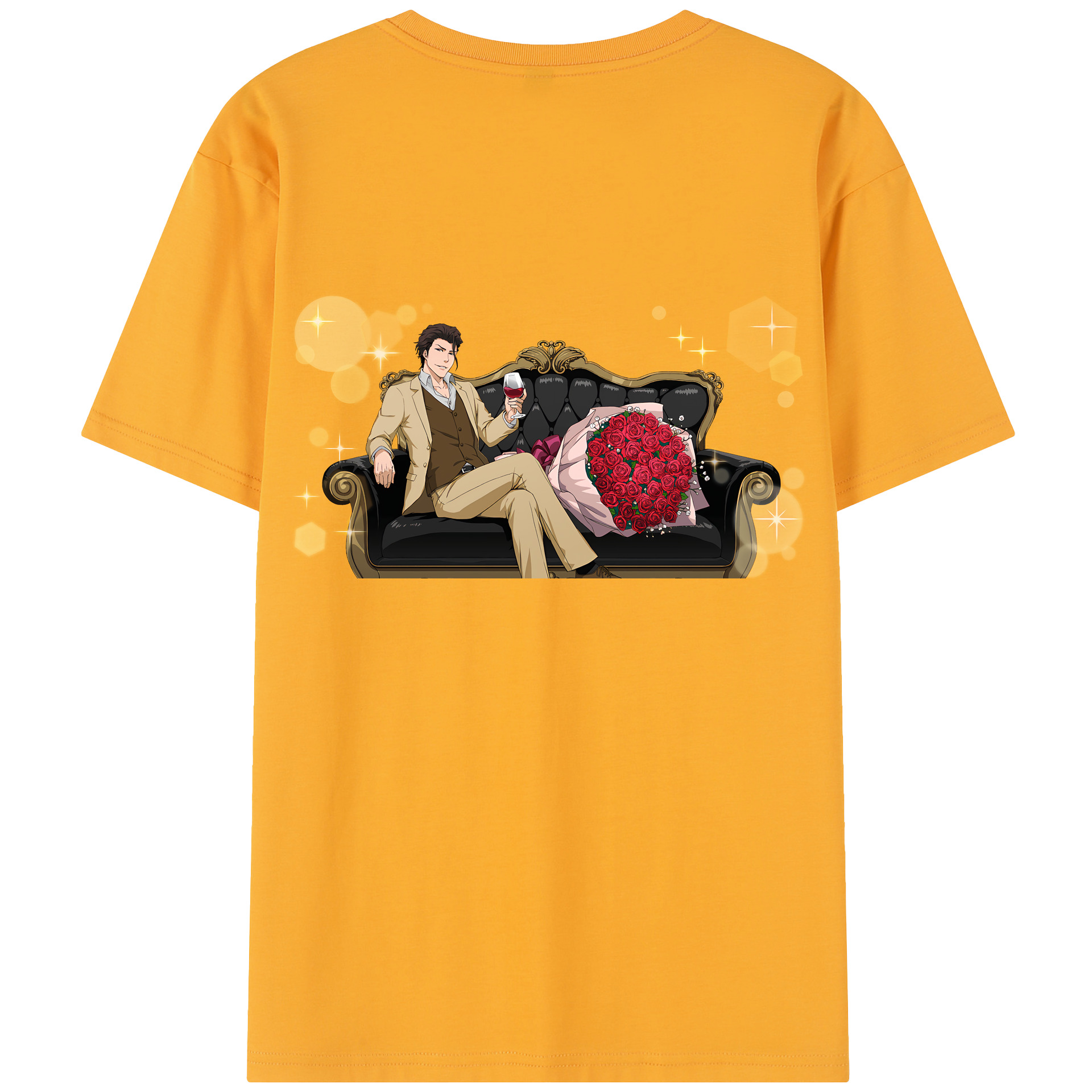 （画像用） ブリーチ 藍染 惣右介（あいぜん そうすけ） BLEACH Aizen Sousuke レディース半袖Tシャツ(バックプリント)