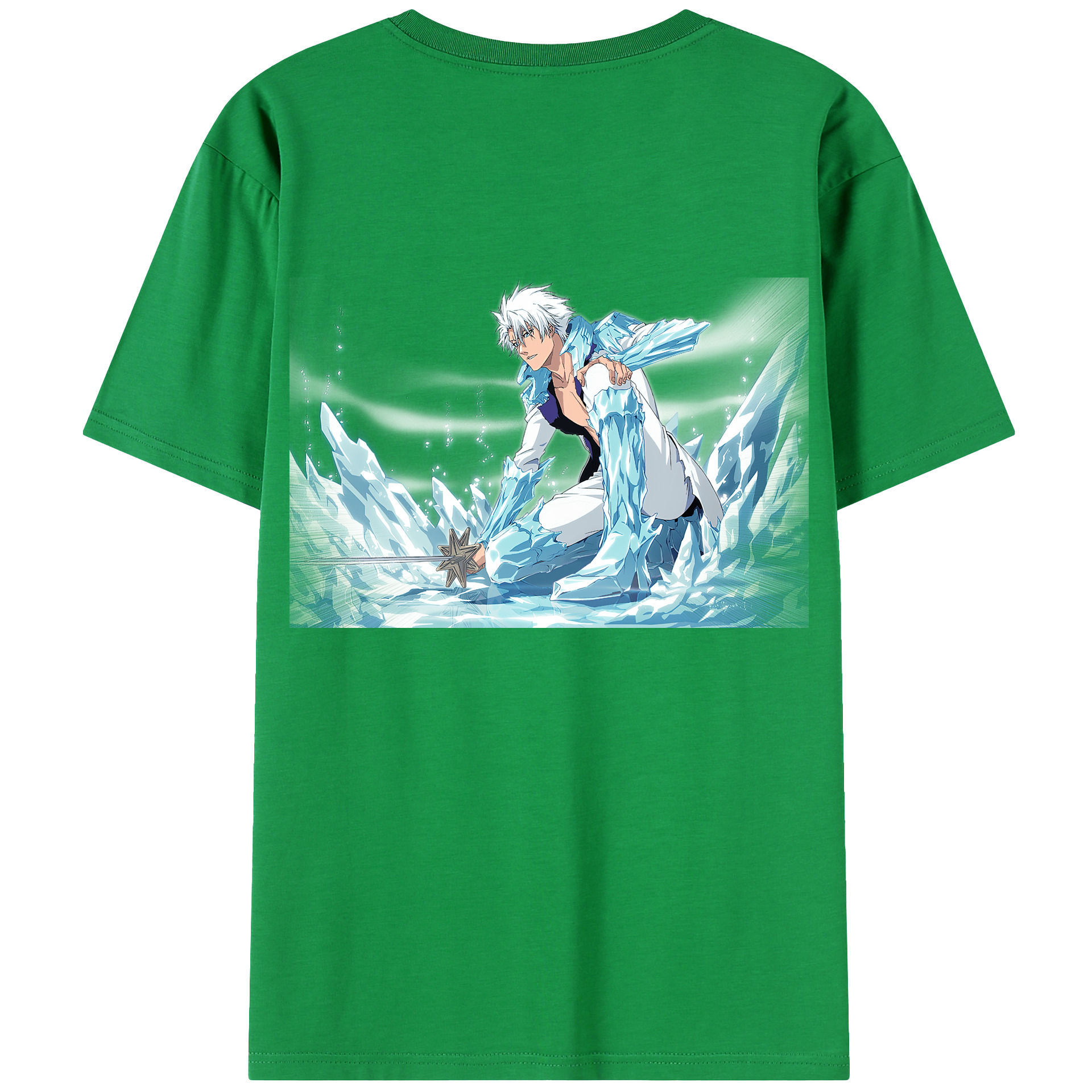 （画像用） ブリーチ 日番谷冬獅郎（ひつがや とうしろう） BLEACH Hitsugaya Toushirou レディース半袖Tシャツ(バックプリント)