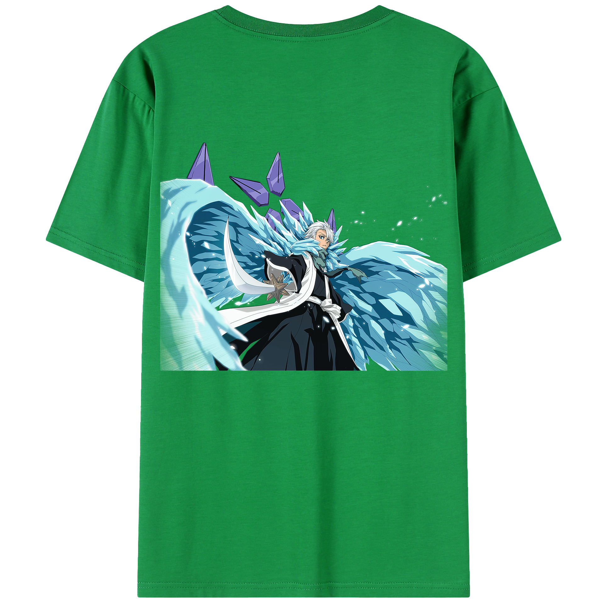 （画像用） ブリーチ 日番谷冬獅郎（ひつがや とうしろう） BLEACH Hitsugaya Toushirou レディース半袖Tシャツ(バックプリント)