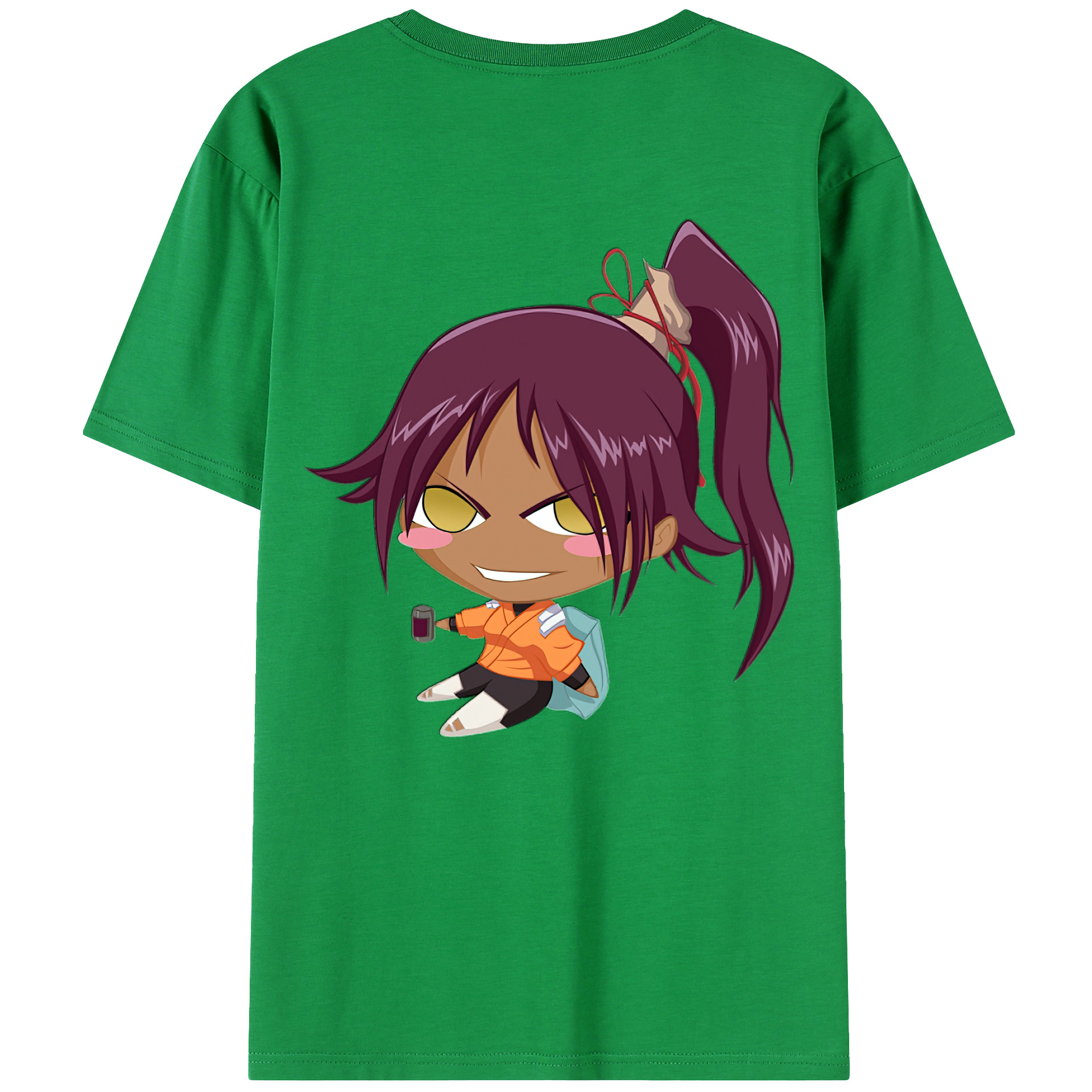（画像用） ブリーチ 四楓院 夜一（しほういん よるいち） BLEACH Shihouin Yoruichi レディース半袖Tシャツ(バックプリント)
