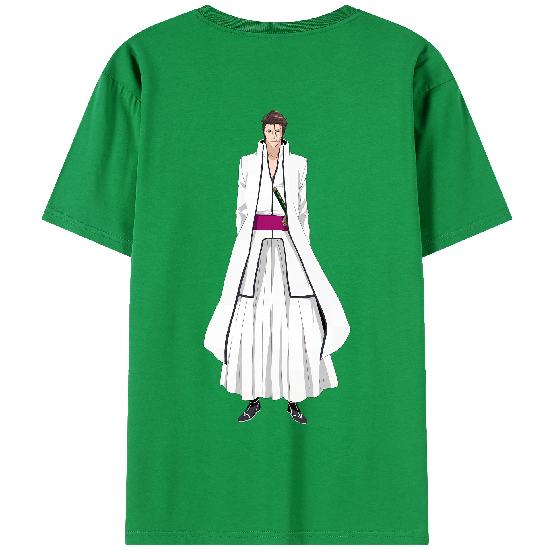 （画像用） ブリーチ 藍染 惣右介（あいぜん そうすけ） BLEACH Aizen Sousuke レディース半袖Tシャツ(バックプリント)