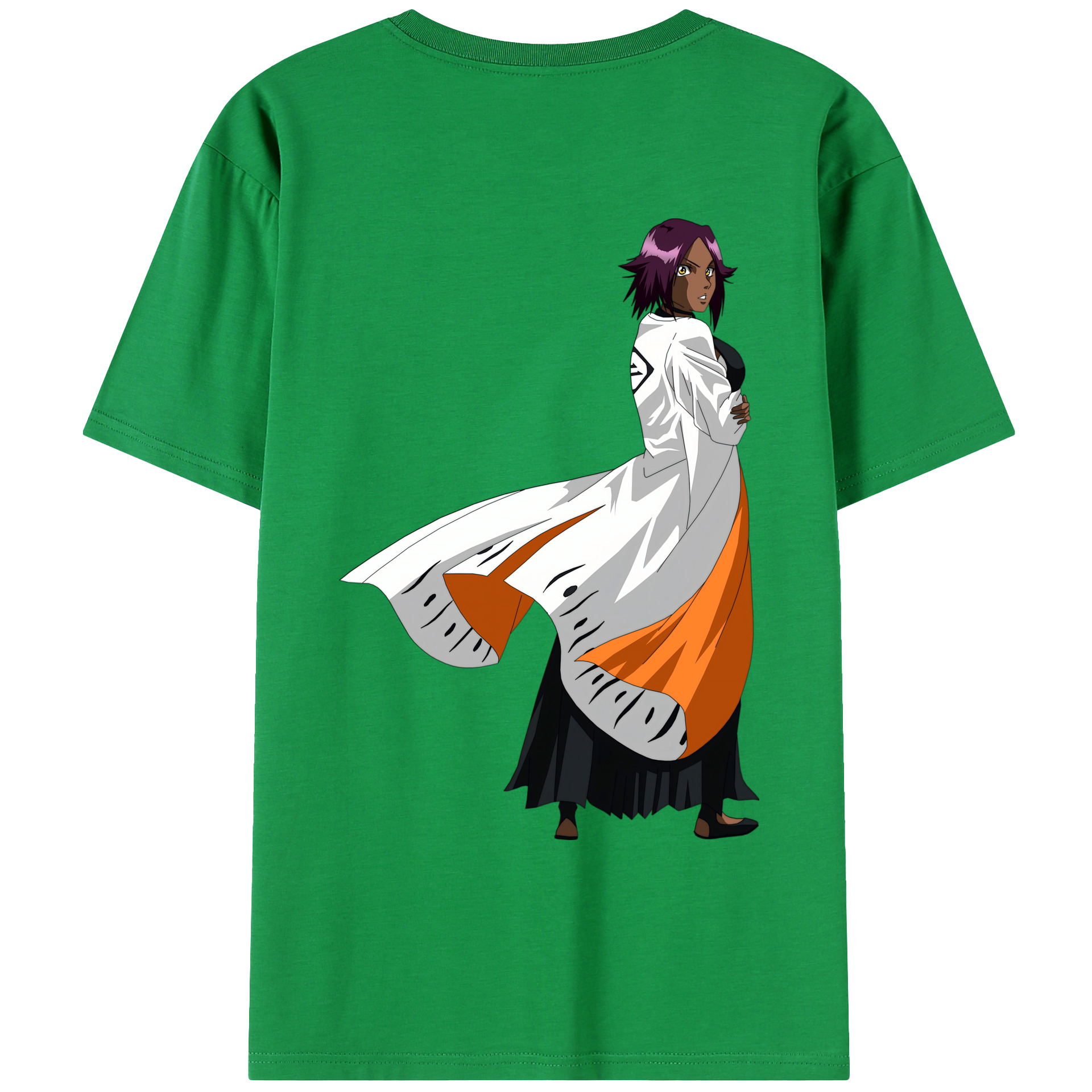 （画像用） ブリーチ 四楓院 夜一（しほういん よるいち） BLEACH Shihouin Yoruichi レディース半袖Tシャツ(バックプリント)