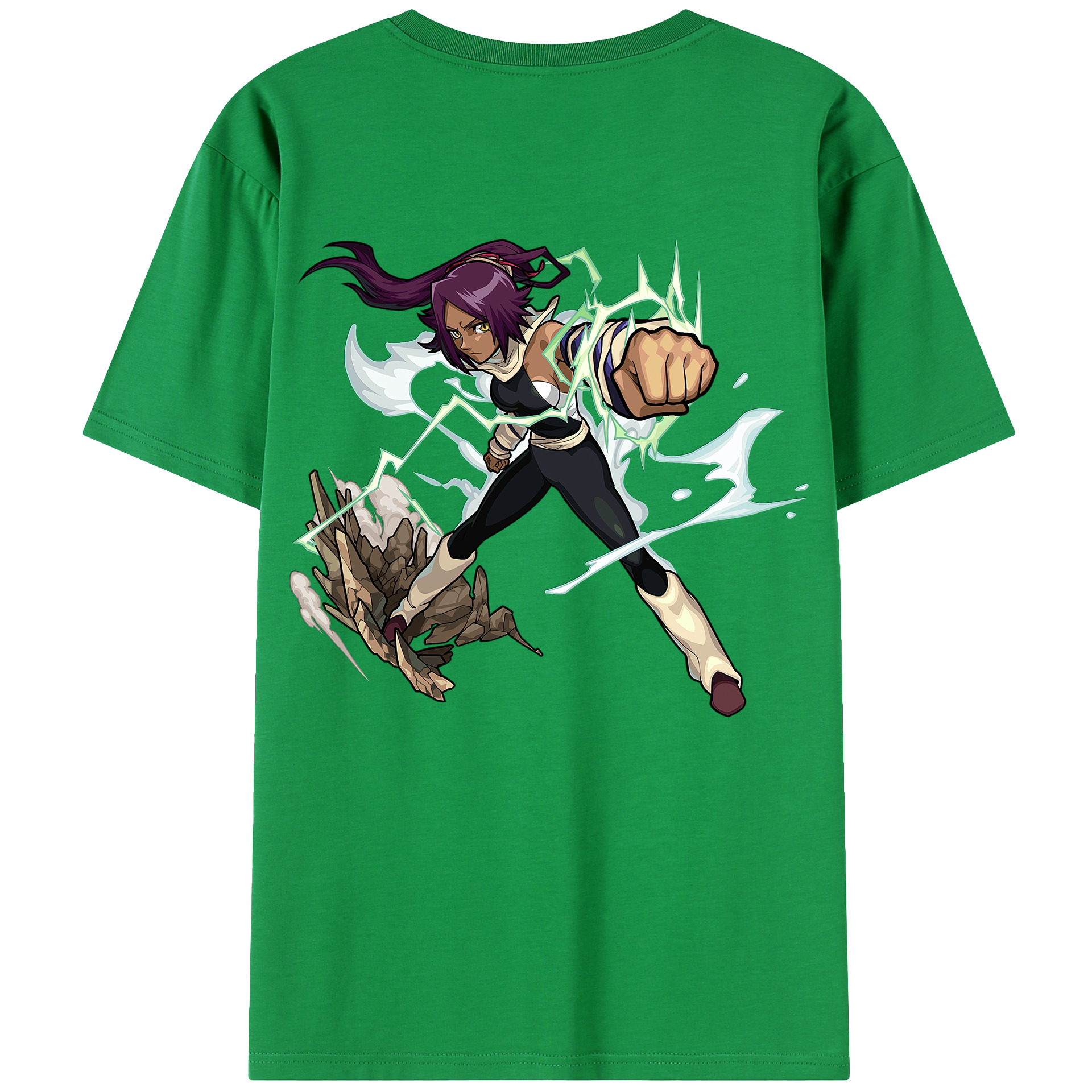 （画像用） ブリーチ 四楓院 夜一（しほういん よるいち） BLEACH Shihouin Yoruichi レディース半袖Tシャツ(バックプリント)