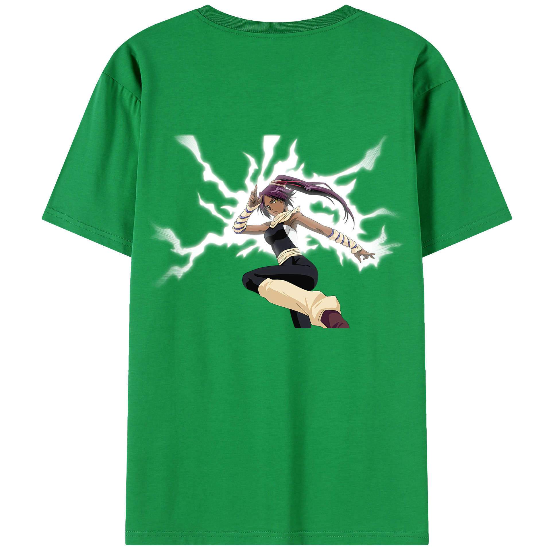 （画像用） ブリーチ 四楓院 夜一（しほういん よるいち） BLEACH Shihouin Yoruichi レディース半袖Tシャツ(バックプリント)