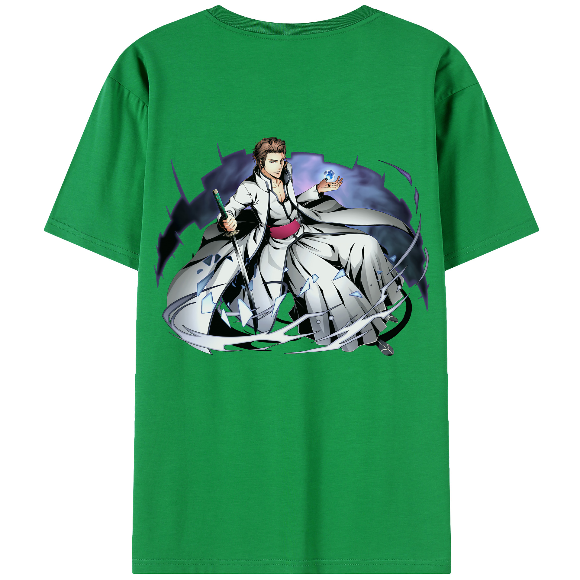 （画像用） ブリーチ 藍染 惣右介（あいぜん そうすけ） BLEACH Aizen Sousuke レディース半袖Tシャツ(バックプリント)
