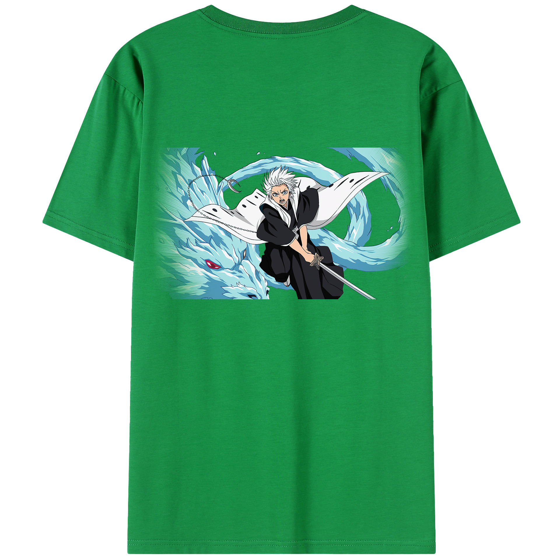 （画像用） ブリーチ 日番谷冬獅郎（ひつがや とうしろう） BLEACH Hitsugaya Toushirou レディース半袖Tシャツ(バックプリント)