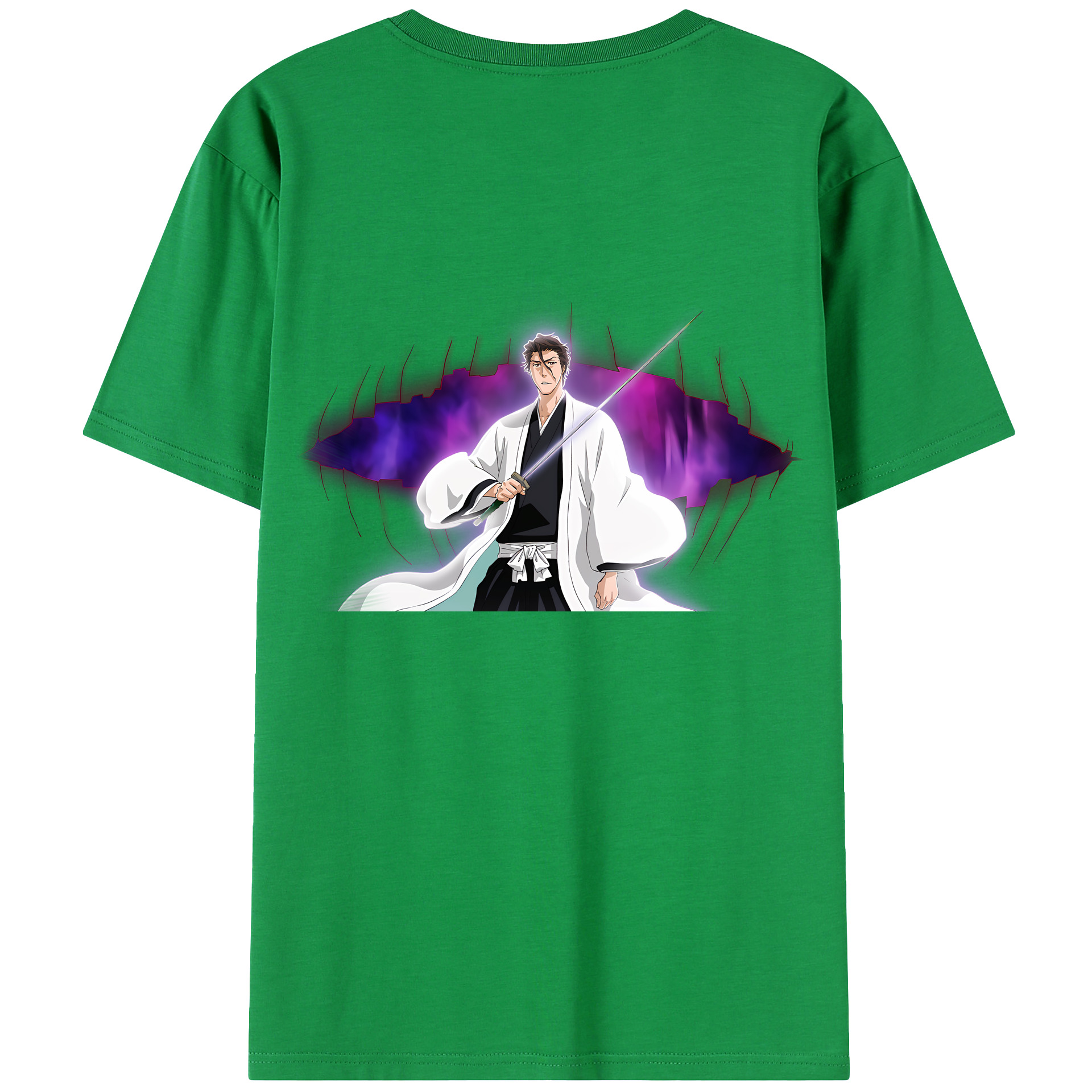 （画像用） ブリーチ 藍染 惣右介（あいぜん そうすけ） BLEACH Aizen Sousuke レディース半袖Tシャツ(バックプリント)