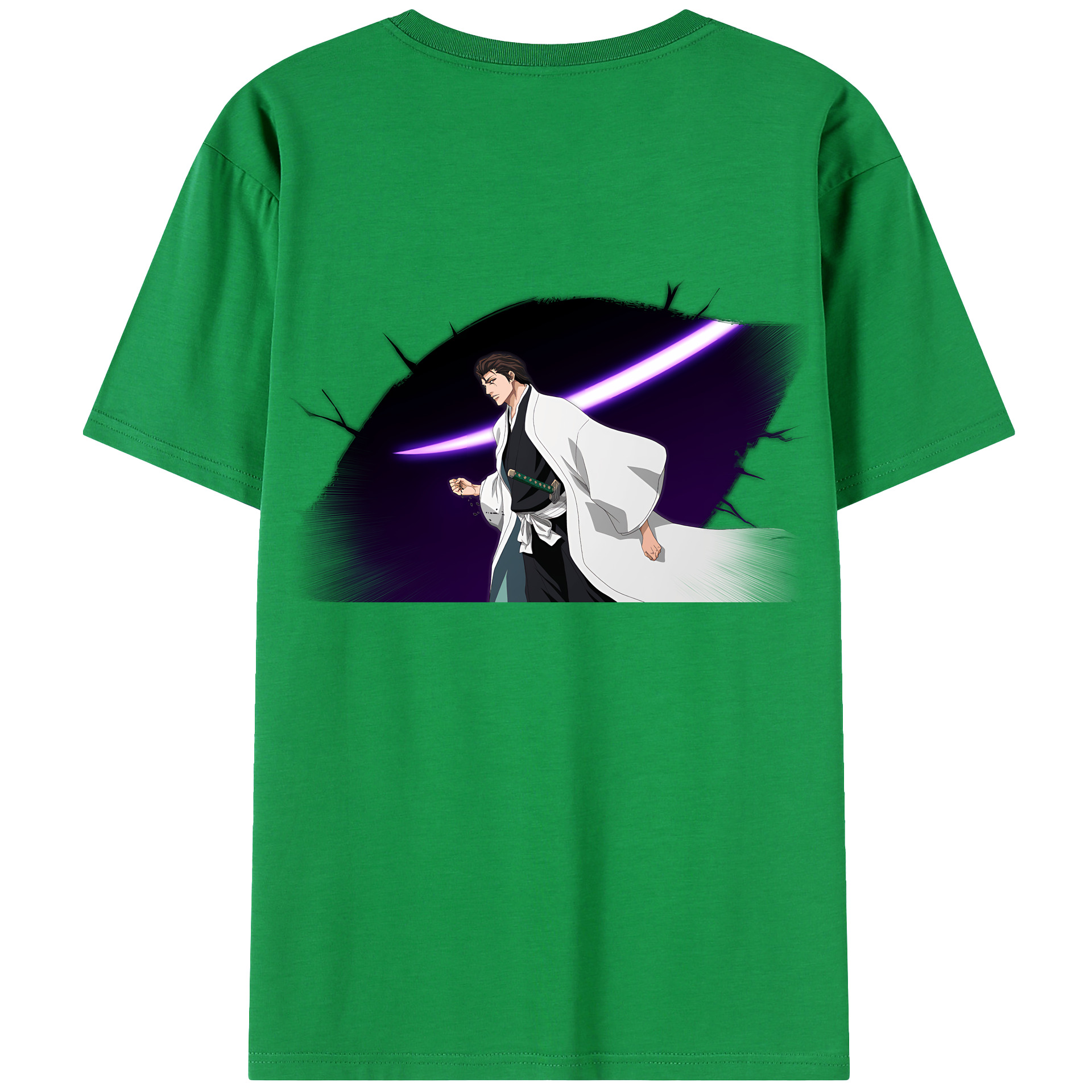 （画像用） ブリーチ 藍染 惣右介（あいぜん そうすけ） BLEACH Aizen Sousuke レディース半袖Tシャツ(バックプリント)