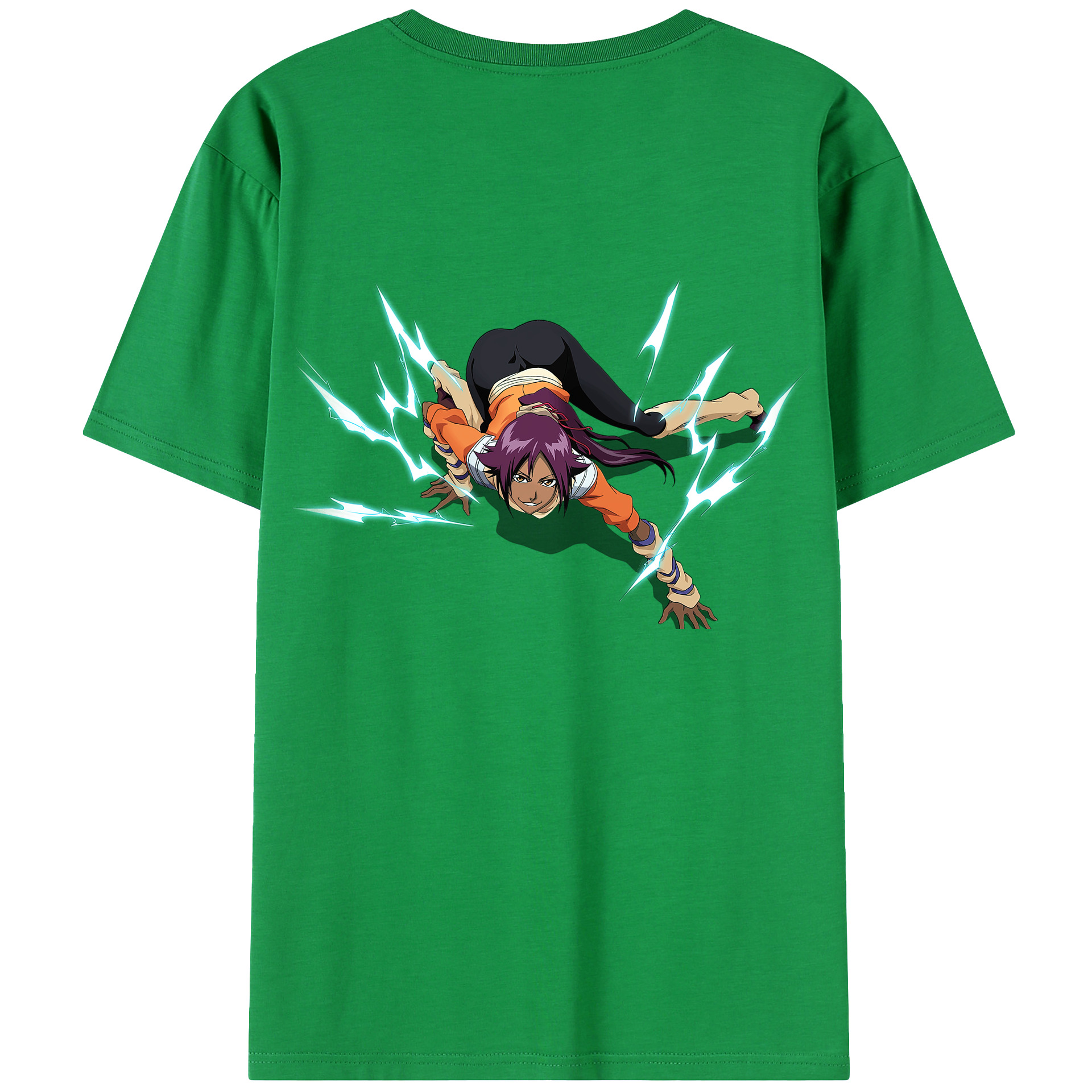 （画像用） ブリーチ 四楓院 夜一（しほういん よるいち） BLEACH Shihouin Yoruichi レディース半袖Tシャツ(バックプリント)