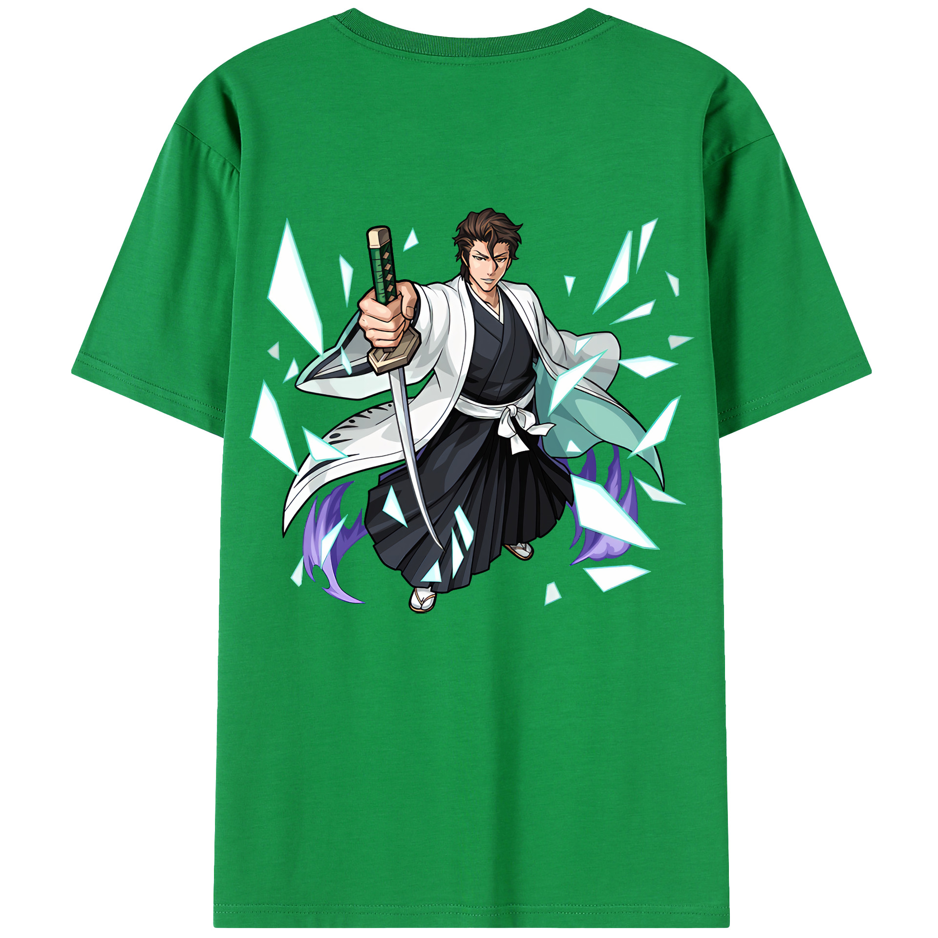 （画像用） ブリーチ 藍染 惣右介（あいぜん そうすけ） BLEACH Aizen Sousuke レディース半袖Tシャツ(バックプリント)