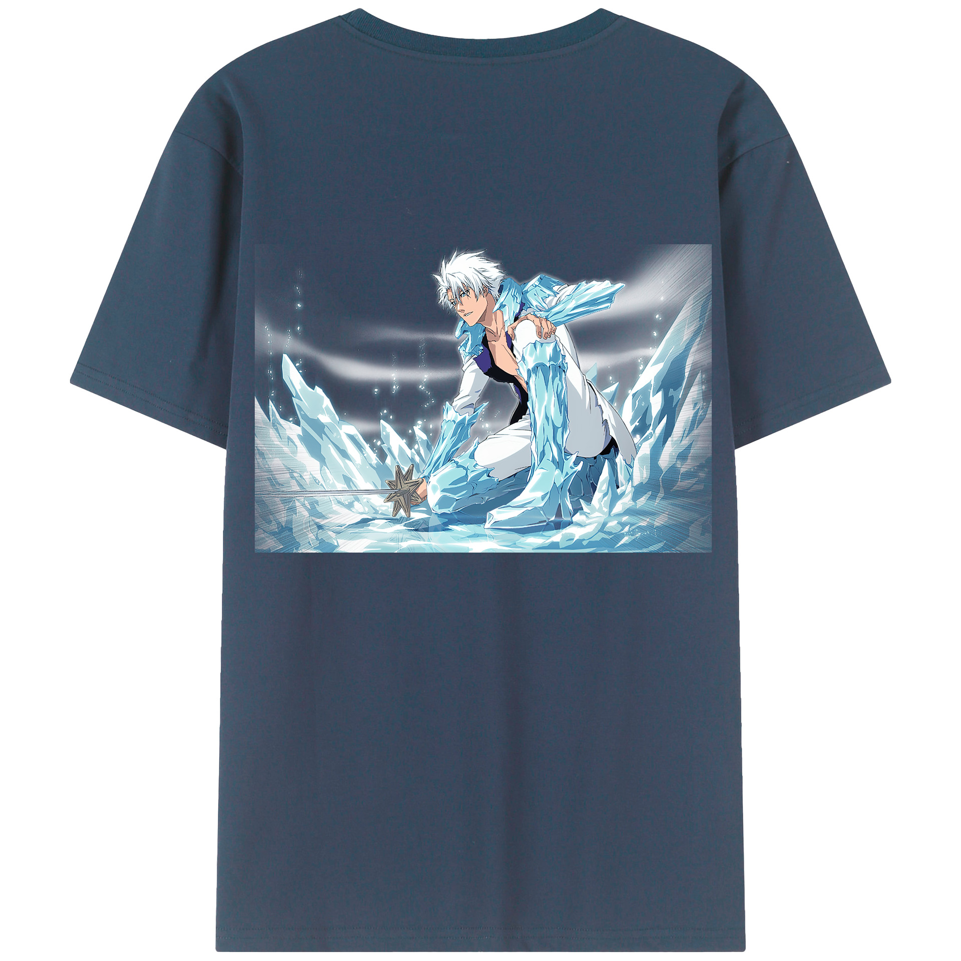 （画像用） ブリーチ 日番谷冬獅郎（ひつがや とうしろう） BLEACH Hitsugaya Toushirou レディース半袖Tシャツ(バックプリント)