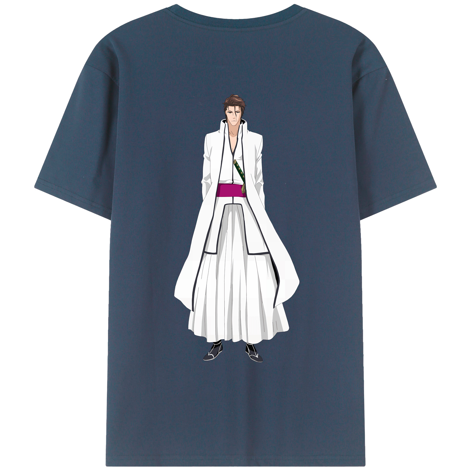 （画像用） ブリーチ 藍染 惣右介（あいぜん そうすけ） BLEACH Aizen Sousuke レディース半袖Tシャツ(バックプリント)