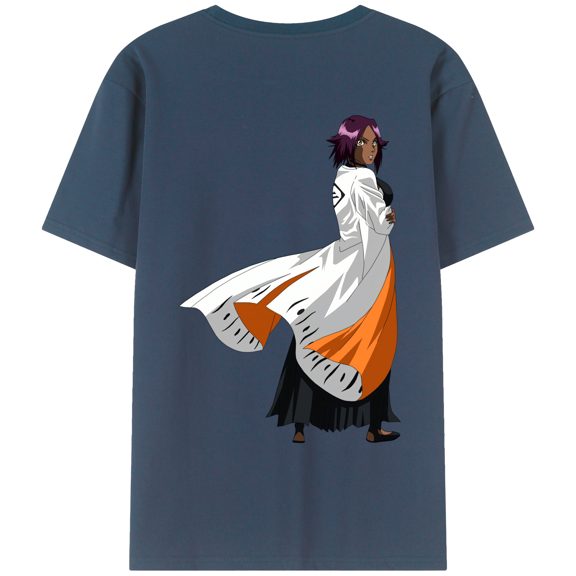 （画像用） ブリーチ 四楓院 夜一（しほういん よるいち） BLEACH Shihouin Yoruichi レディース半袖Tシャツ(バックプリント)