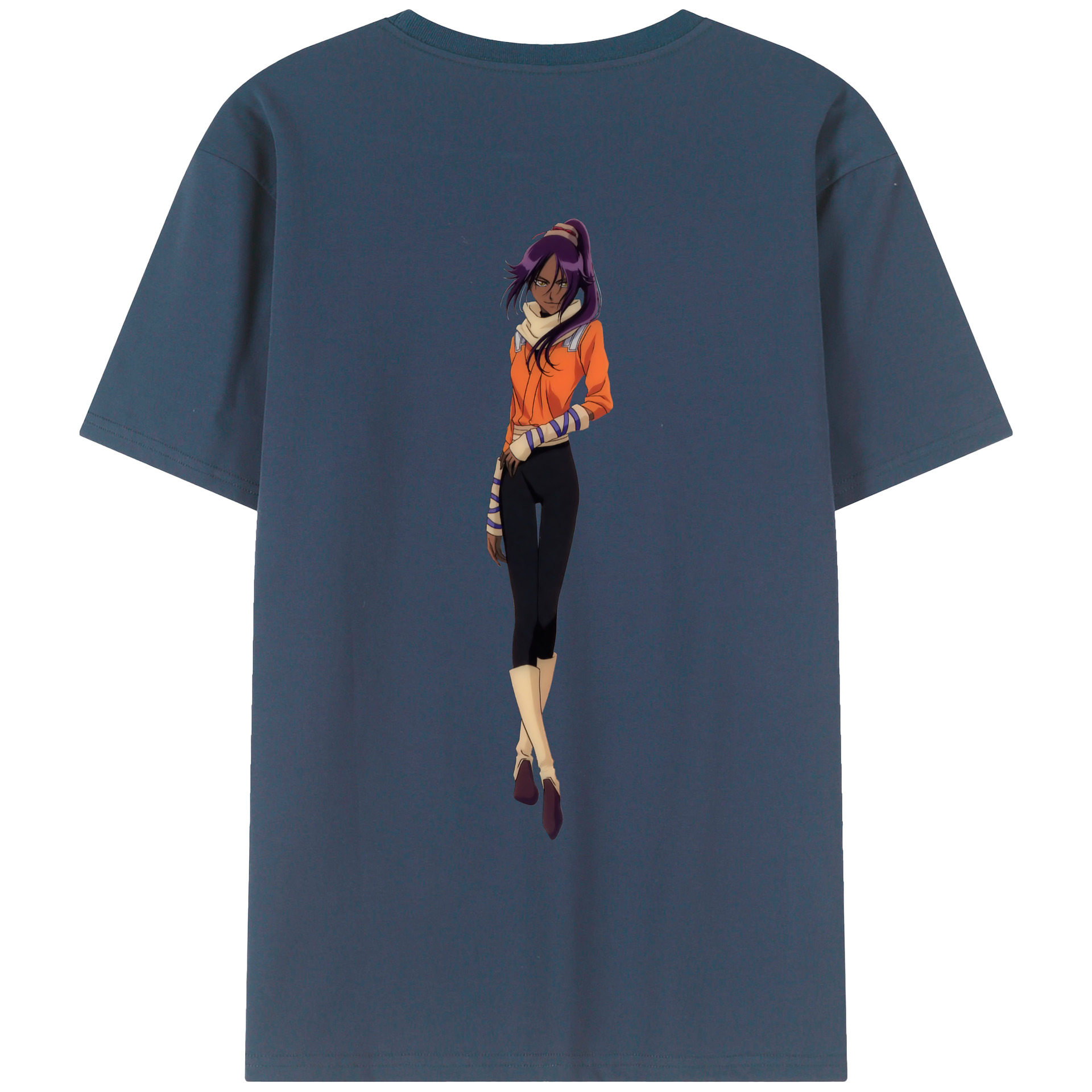 （画像用） ブリーチ 四楓院 夜一（しほういん よるいち） BLEACH Shihouin Yoruichi レディース半袖Tシャツ(バックプリント)