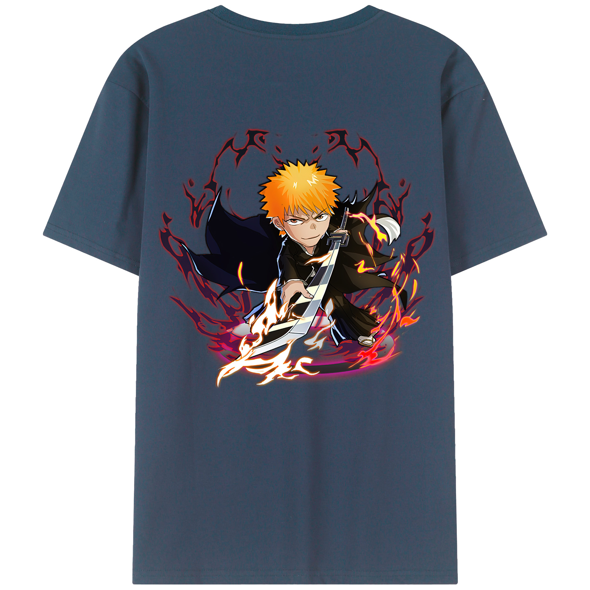 （画像用） ブリーチ 黒崎一護（くろさき いちご）BLEACH Kurosaki Ichigo レディース半袖Tシャツ(バックプリント)