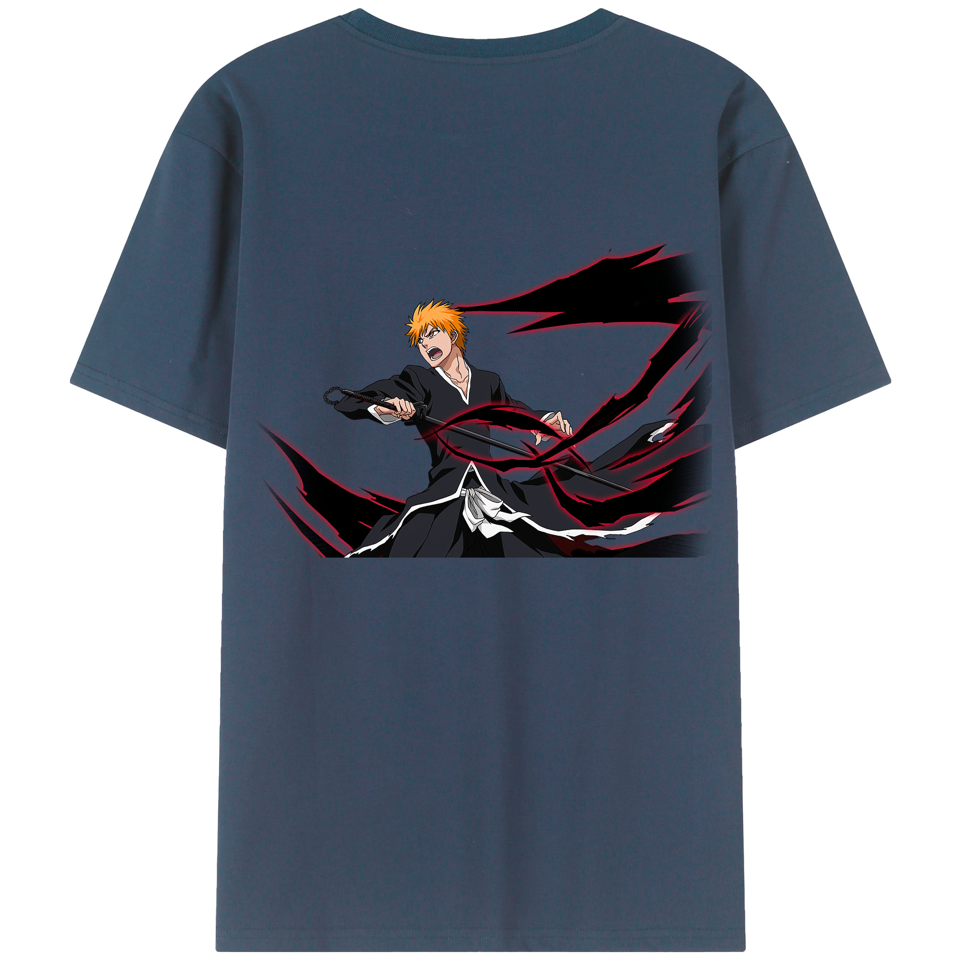 （画像用） ブリーチ 黒崎一護（くろさき いちご）BLEACH Kurosaki Ichigo レディース半袖Tシャツ(バックプリント)