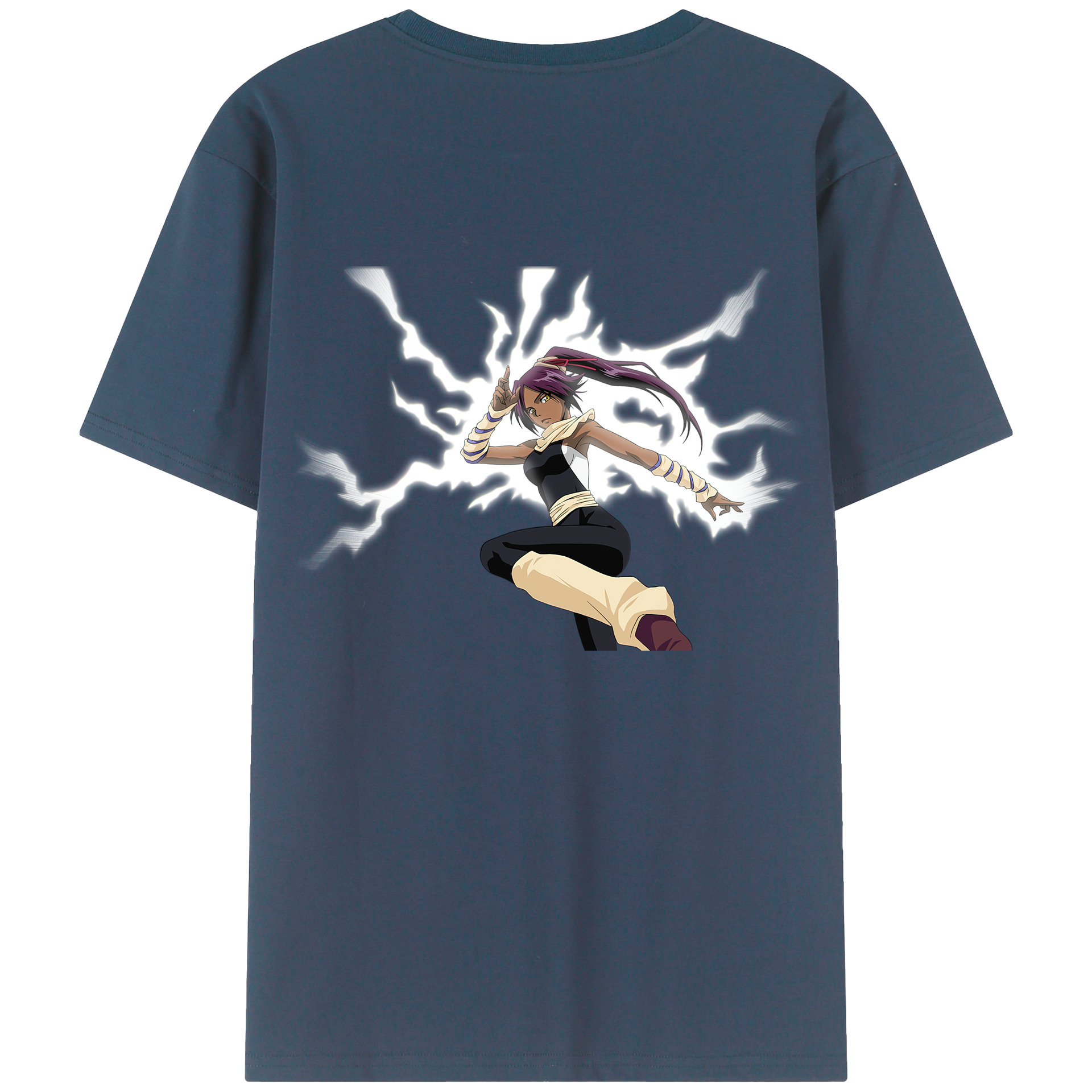 （画像用） ブリーチ 四楓院 夜一（しほういん よるいち） BLEACH Shihouin Yoruichi レディース半袖Tシャツ(バックプリント)
