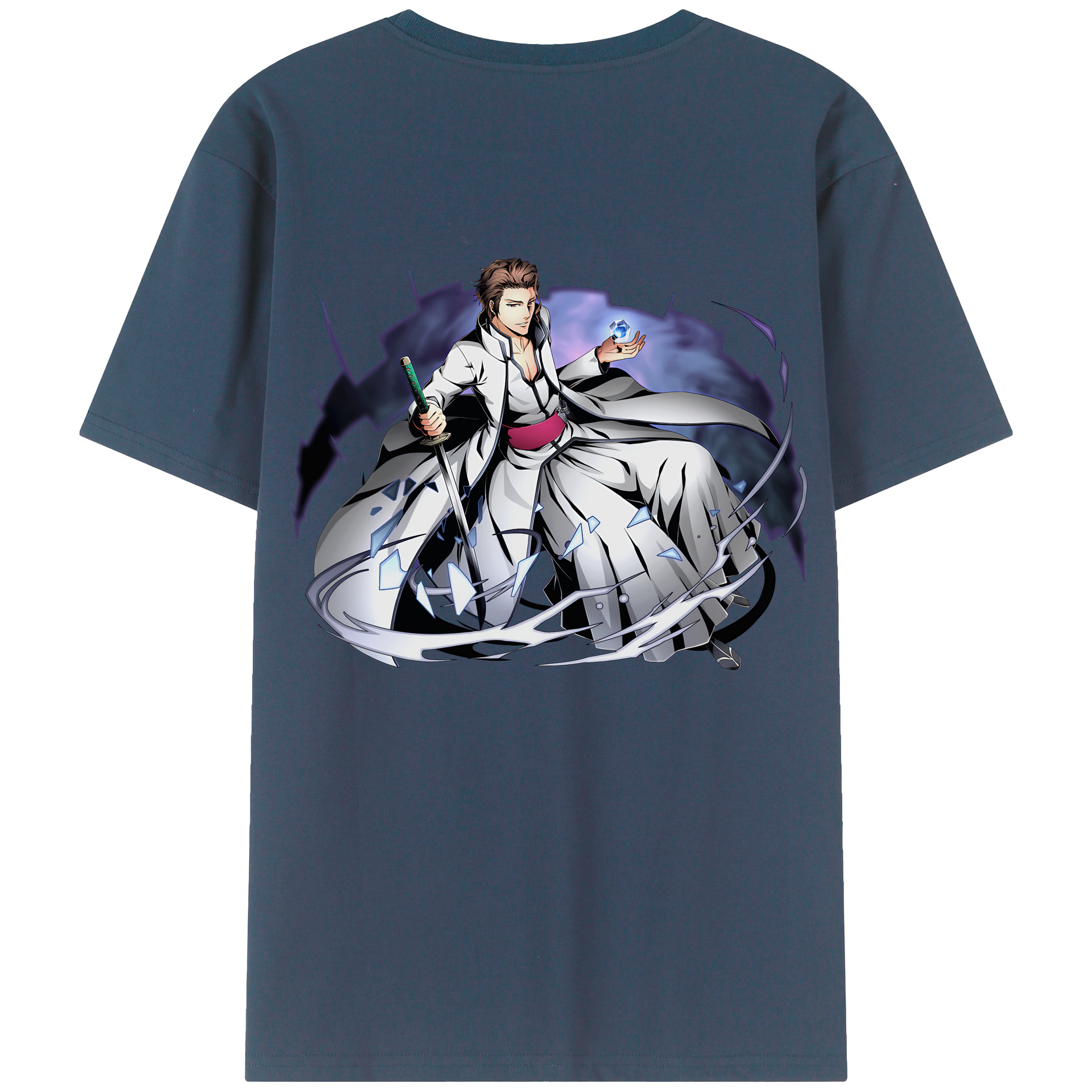 （画像用） ブリーチ 藍染 惣右介（あいぜん そうすけ） BLEACH Aizen Sousuke レディース半袖Tシャツ(バックプリント)