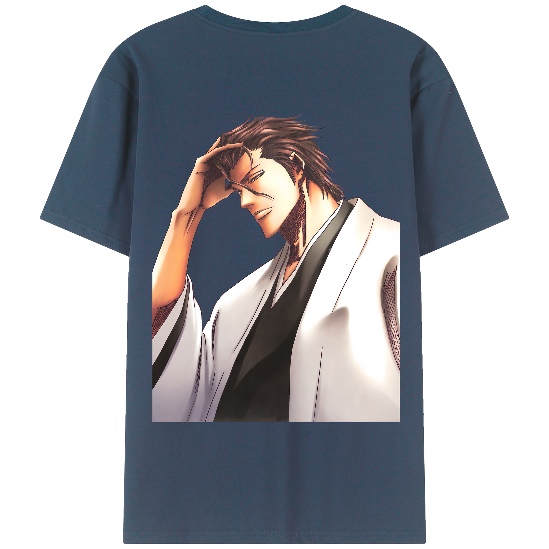 （画像用） ブリーチ 藍染 惣右介（あいぜん そうすけ） BLEACH Aizen Sousuke レディース半袖Tシャツ(バックプリント)