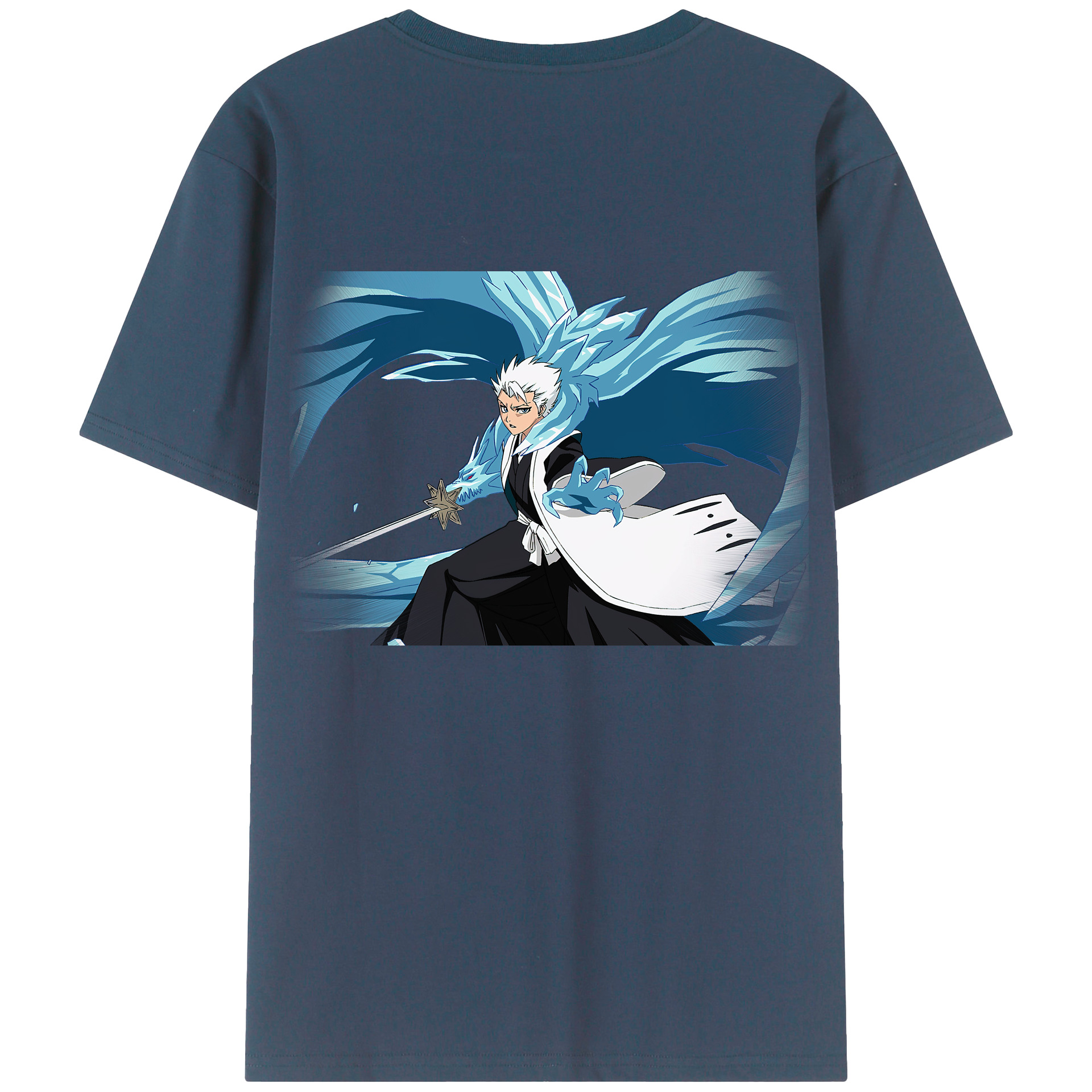 （画像用） ブリーチ 日番谷冬獅郎（ひつがや とうしろう） BLEACH Hitsugaya Toushirou レディース半袖Tシャツ(バックプリント)