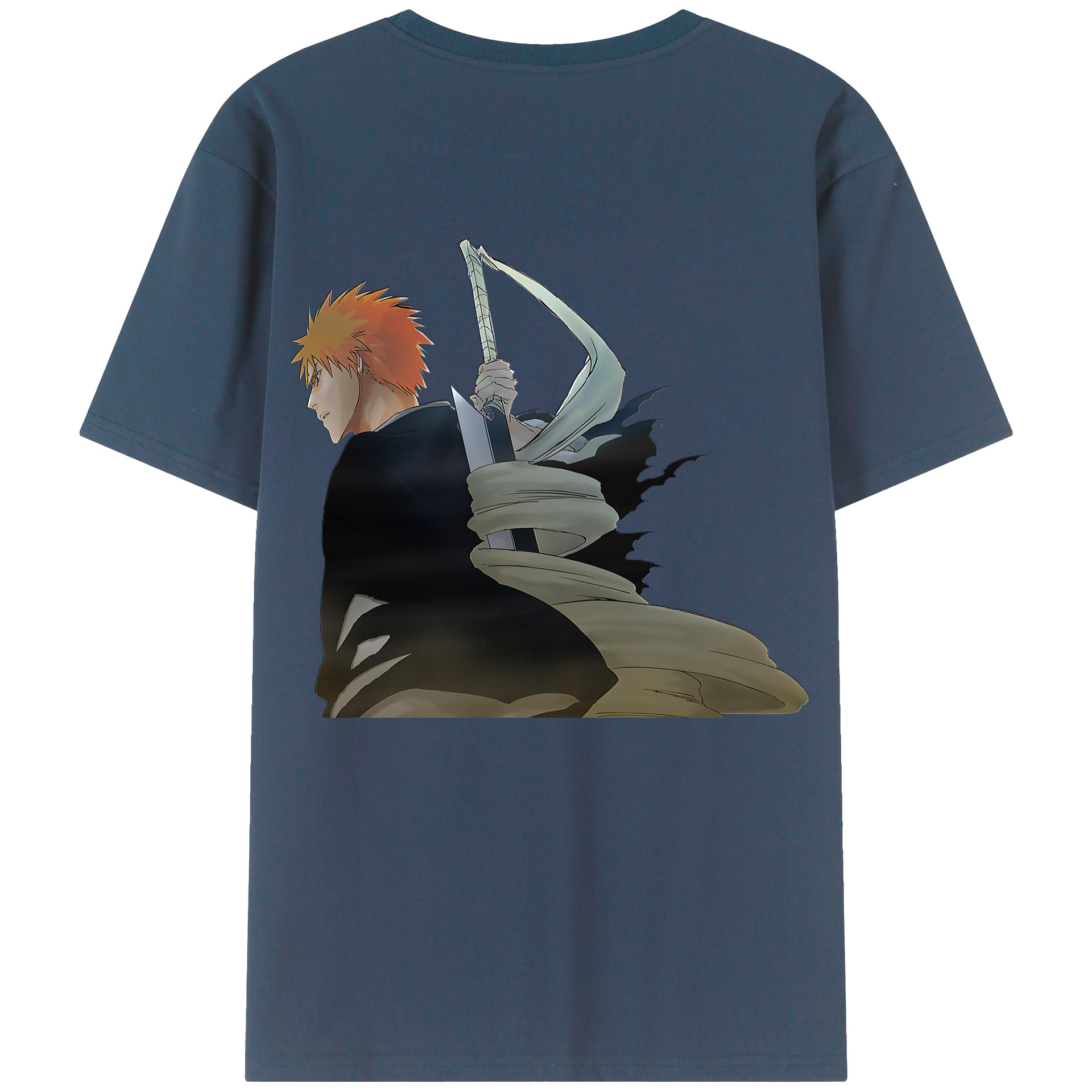 （画像用） ブリーチ 黒崎一護（くろさき いちご）BLEACH Kurosaki Ichigo レディース半袖Tシャツ(バックプリント)