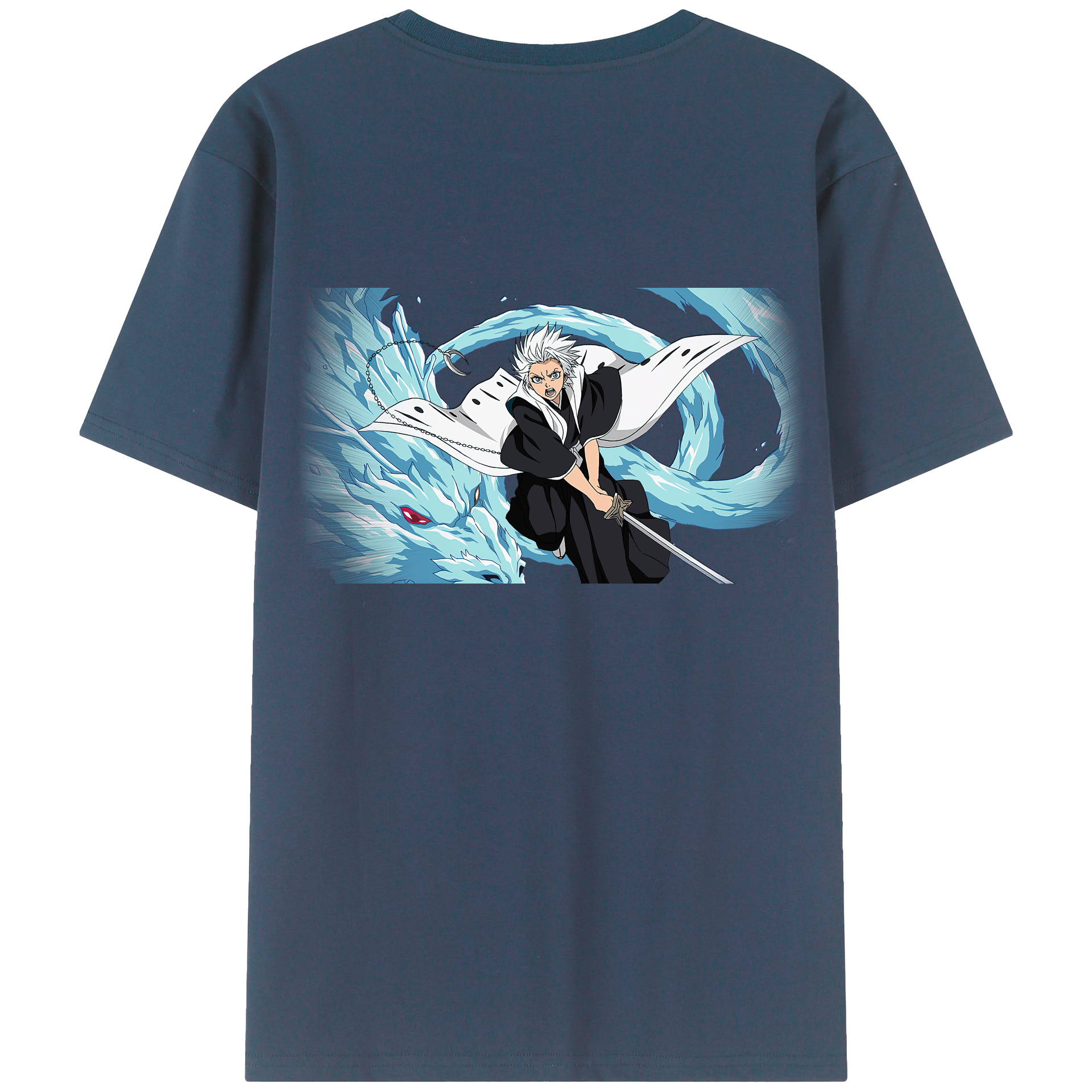 （画像用） ブリーチ 日番谷冬獅郎（ひつがや とうしろう） BLEACH Hitsugaya Toushirou レディース半袖Tシャツ(バックプリント)