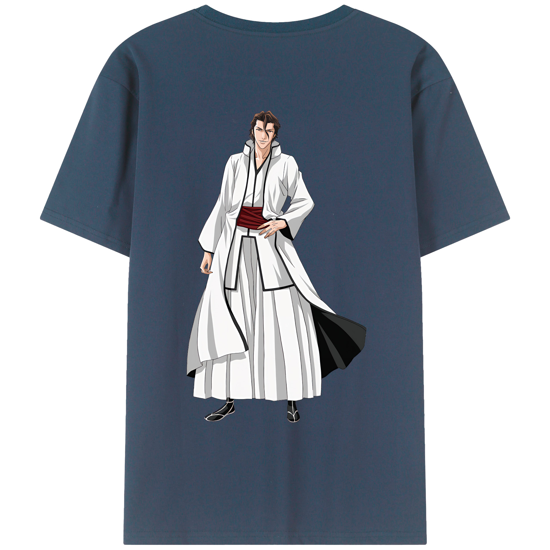（画像用） ブリーチ 藍染 惣右介（あいぜん そうすけ） BLEACH Aizen Sousuke レディース半袖Tシャツ(バックプリント)