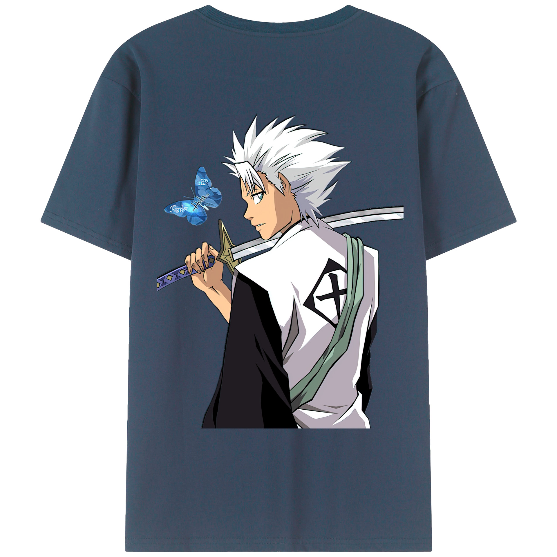 （画像用） ブリーチ 日番谷冬獅郎（ひつがや とうしろう） BLEACH Hitsugaya Toushirou レディース半袖Tシャツ(バックプリント)
