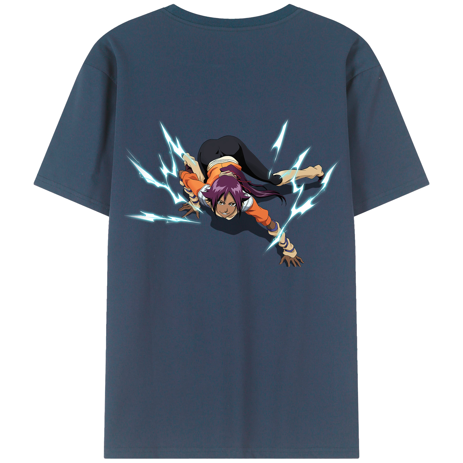 （画像用） ブリーチ 四楓院 夜一（しほういん よるいち） BLEACH Shihouin Yoruichi レディース半袖Tシャツ(バックプリント)