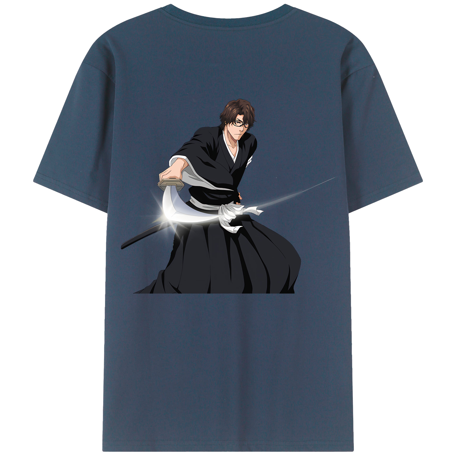 （画像用） ブリーチ 藍染 惣右介（あいぜん そうすけ） BLEACH Aizen Sousuke レディース半袖Tシャツ(バックプリント)