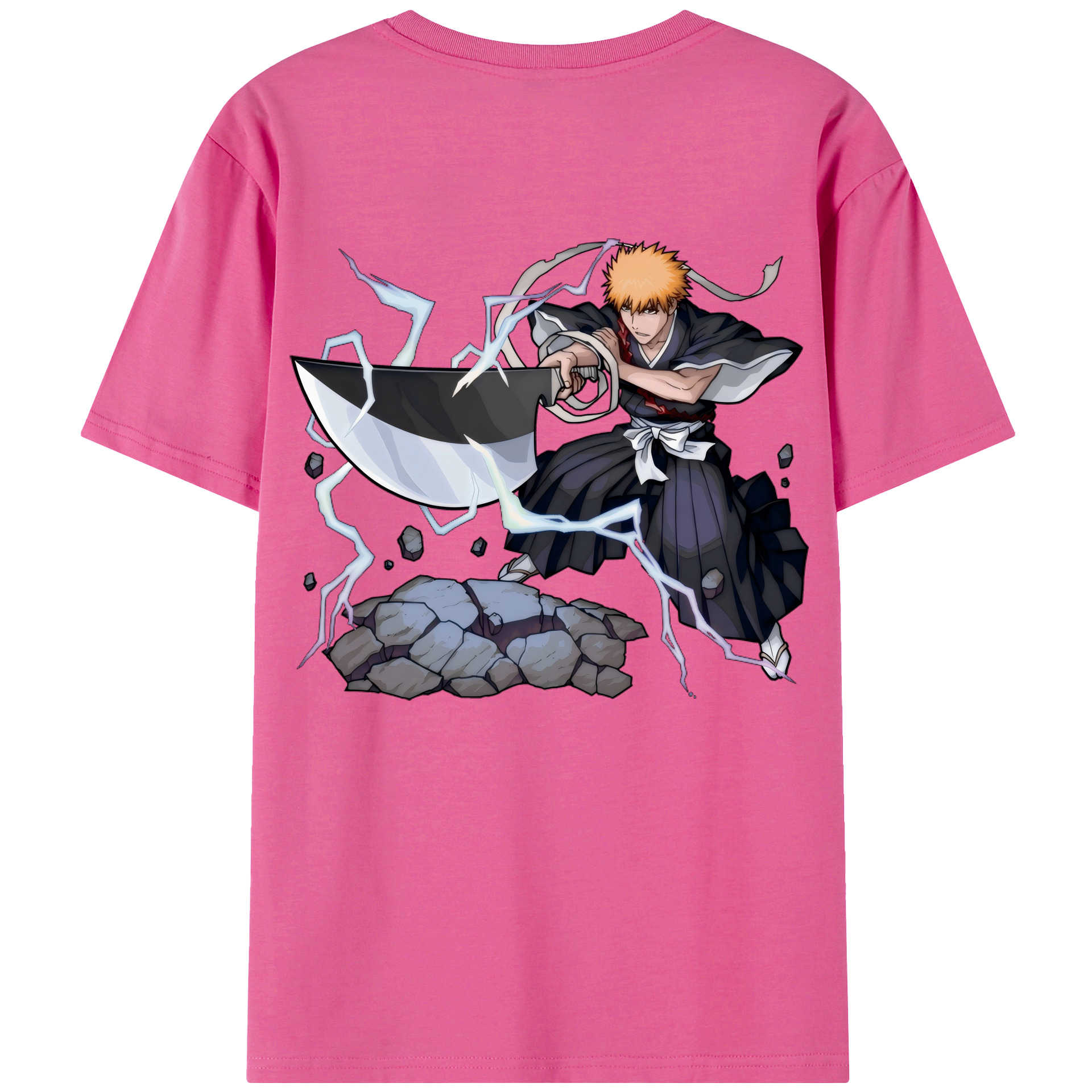 （画像用） ブリーチ 黒崎一護（くろさき いちご）BLEACH Kurosaki Ichigo レディース半袖Tシャツ(バックプリント)