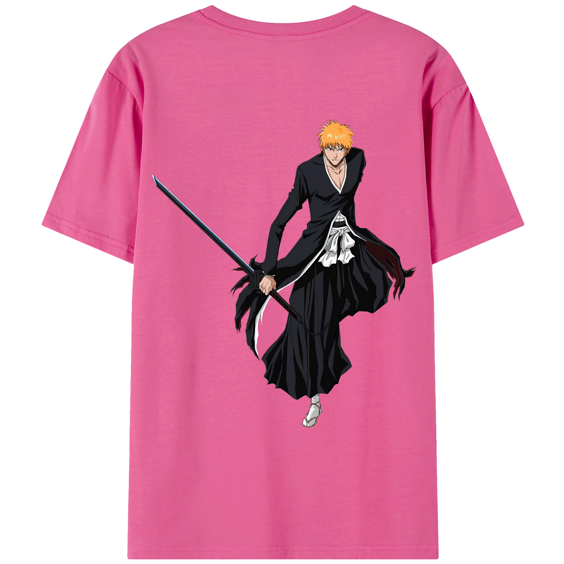 （画像用） ブリーチ 黒崎一護（くろさき いちご）BLEACH Kurosaki Ichigo レディース半袖Tシャツ(バックプリント)