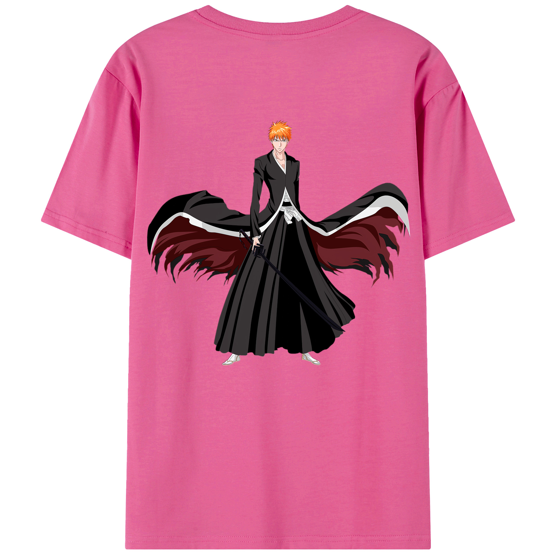 （画像用） ブリーチ 黒崎一護（くろさき いちご）BLEACH Kurosaki Ichigo レディース半袖Tシャツ(バックプリント)