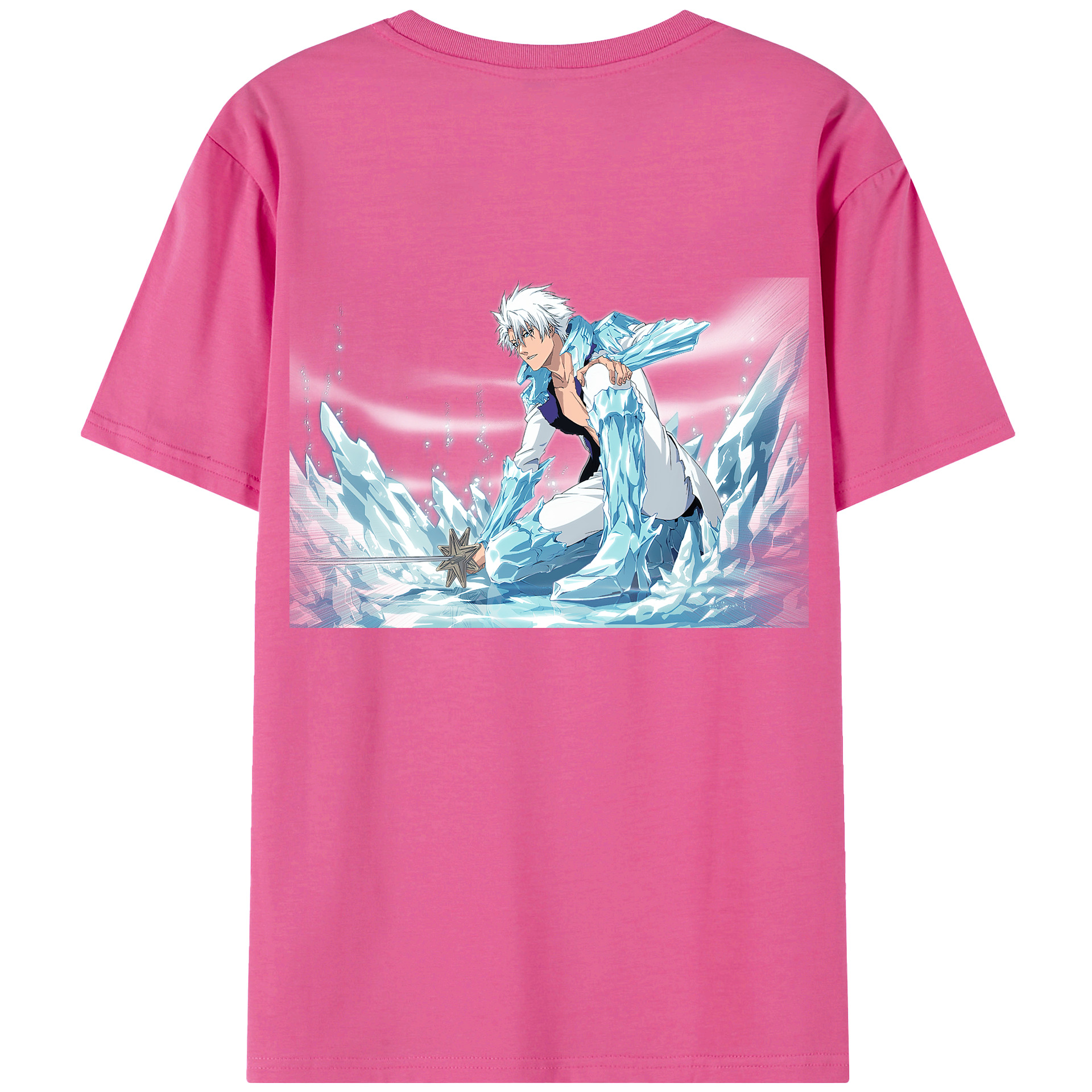 （画像用） ブリーチ 日番谷冬獅郎（ひつがや とうしろう） BLEACH Hitsugaya Toushirou レディース半袖Tシャツ(バックプリント)