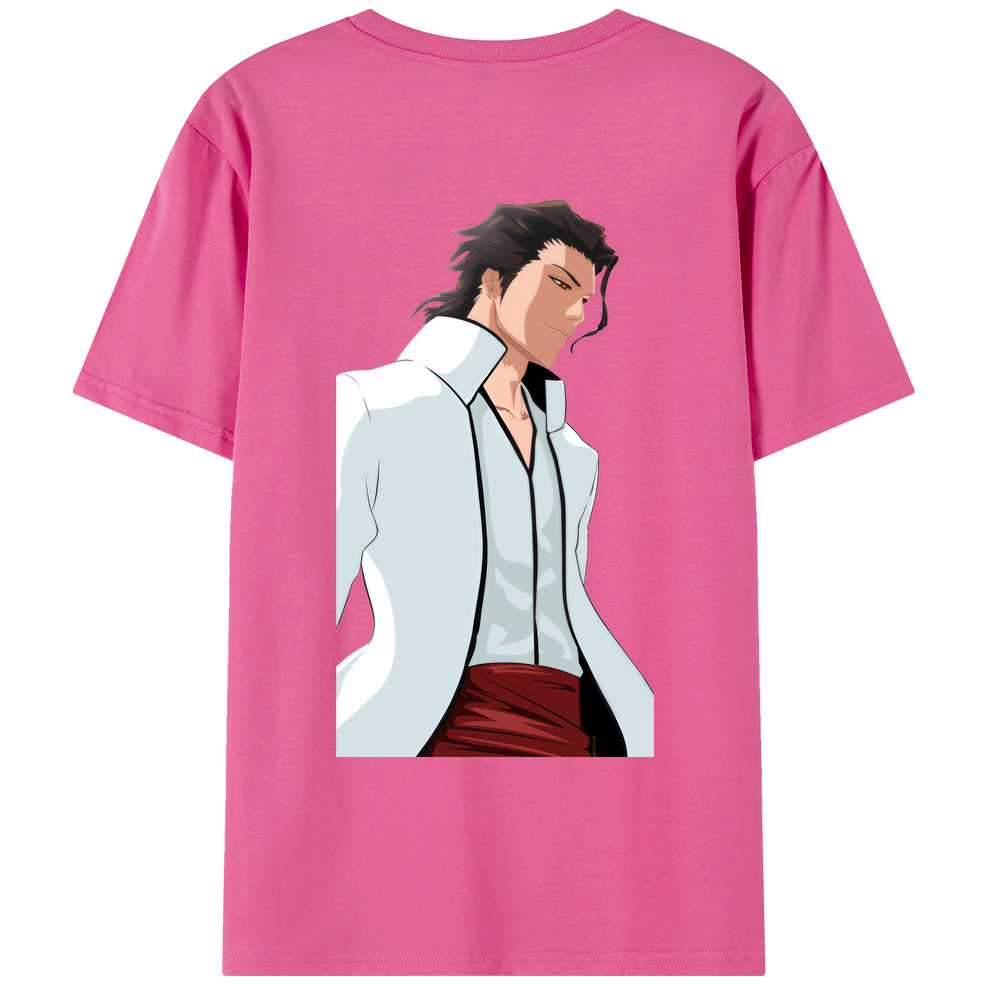 （画像用） ブリーチ 藍染 惣右介（あいぜん そうすけ） BLEACH Aizen Sousuke レディース半袖Tシャツ(バックプリント)