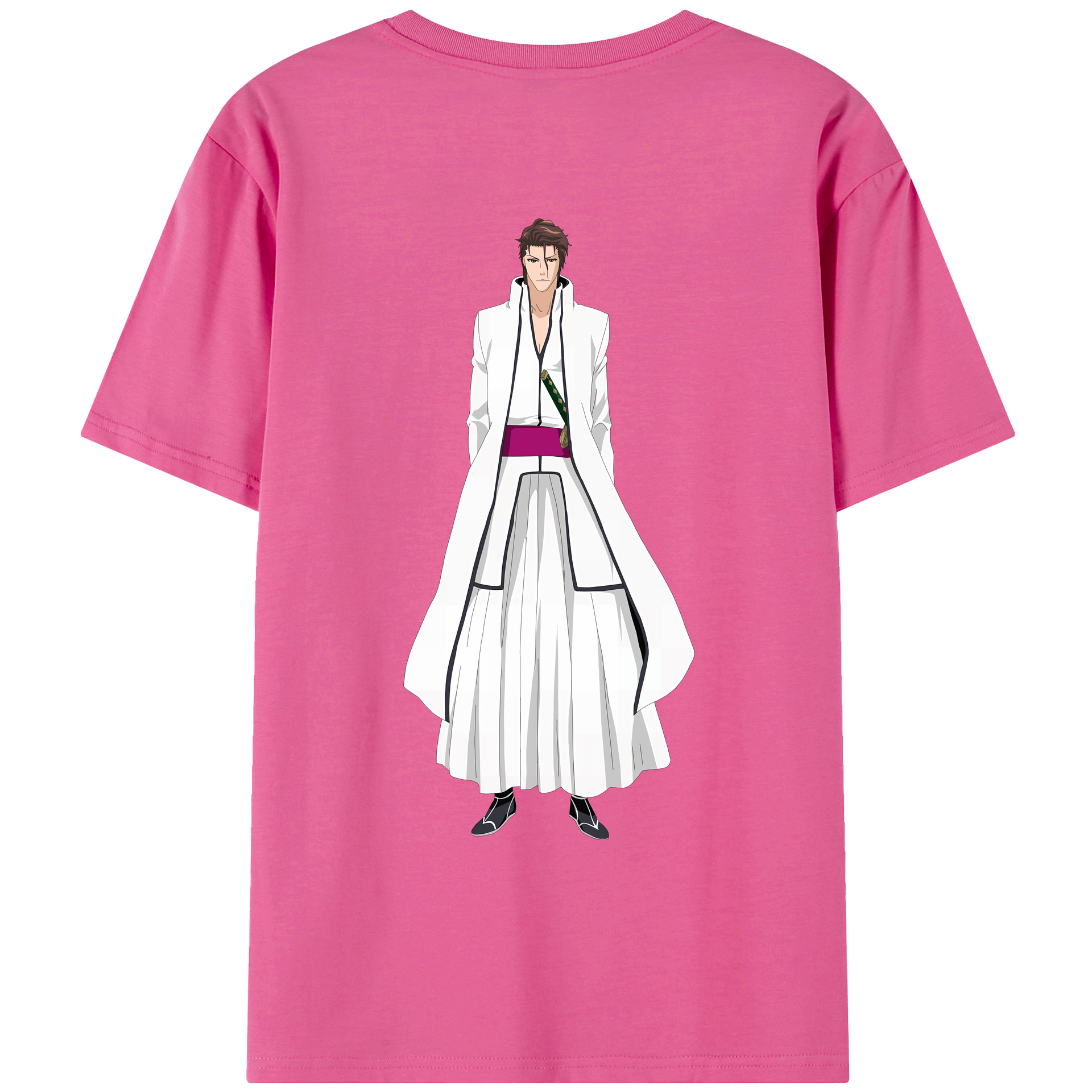 （画像用） ブリーチ 藍染 惣右介（あいぜん そうすけ） BLEACH Aizen Sousuke レディース半袖Tシャツ(バックプリント)